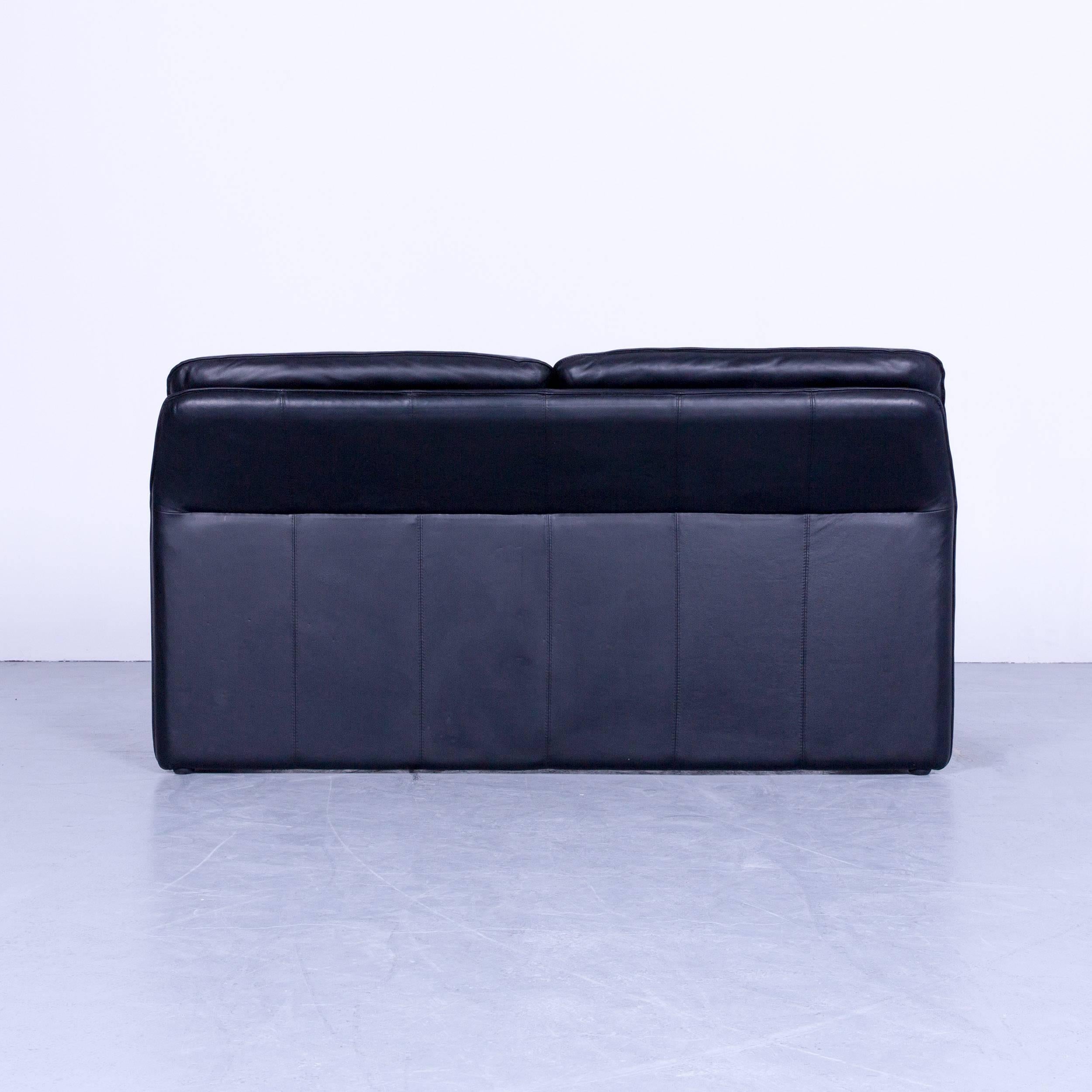 Laauser Atlanta Designer Sofa Leather Black Two-Seat Couch 3