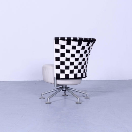 Cor Circo Designer Armchair Black And White Leather Fabric Couch One Seat At 1stdibs