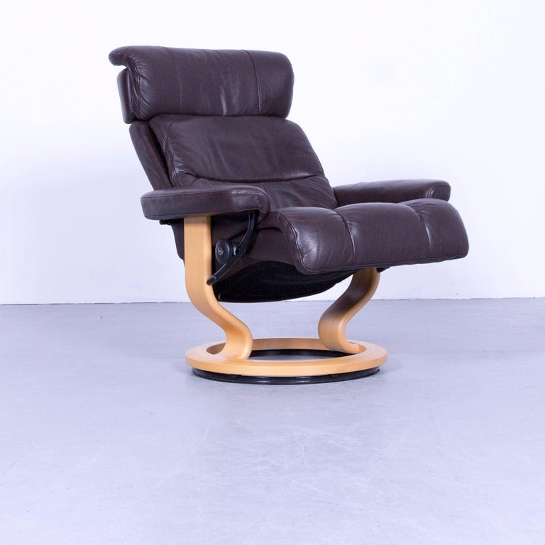 Ekornes Stressless Memphis Armchair Set Brown Leather Modern Recliner