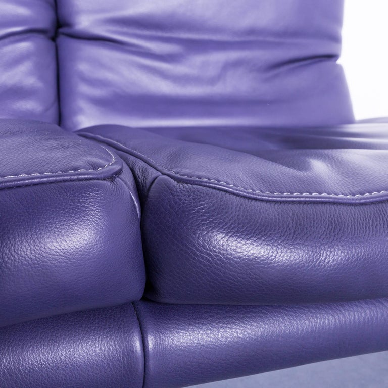 Koinor Raoul Designer Sofa Purple, Mauve Leather Sofa