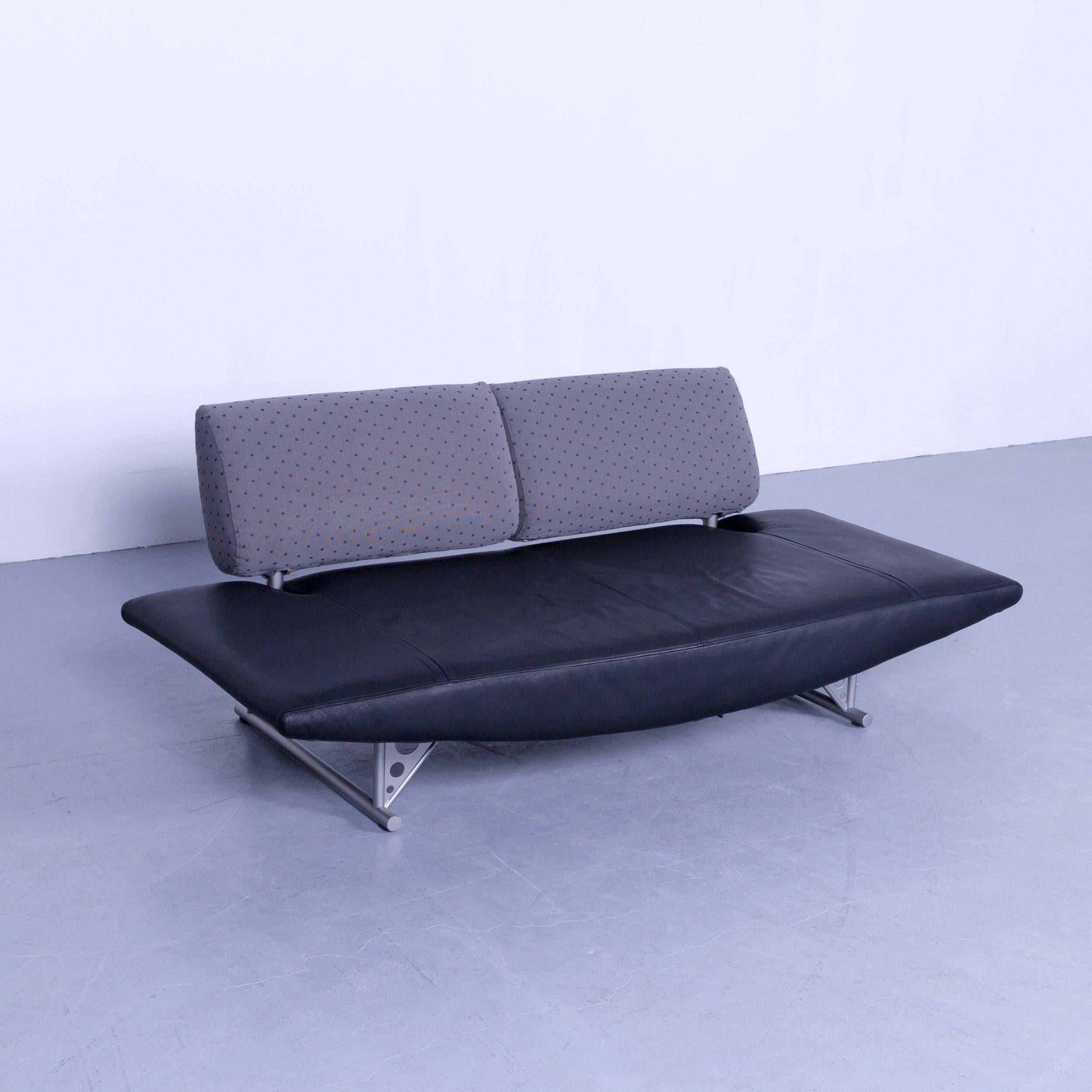 COR Cirrus Designer Sofa Black Leather Function Modern Made in Germany In Good Condition In Cologne, DE