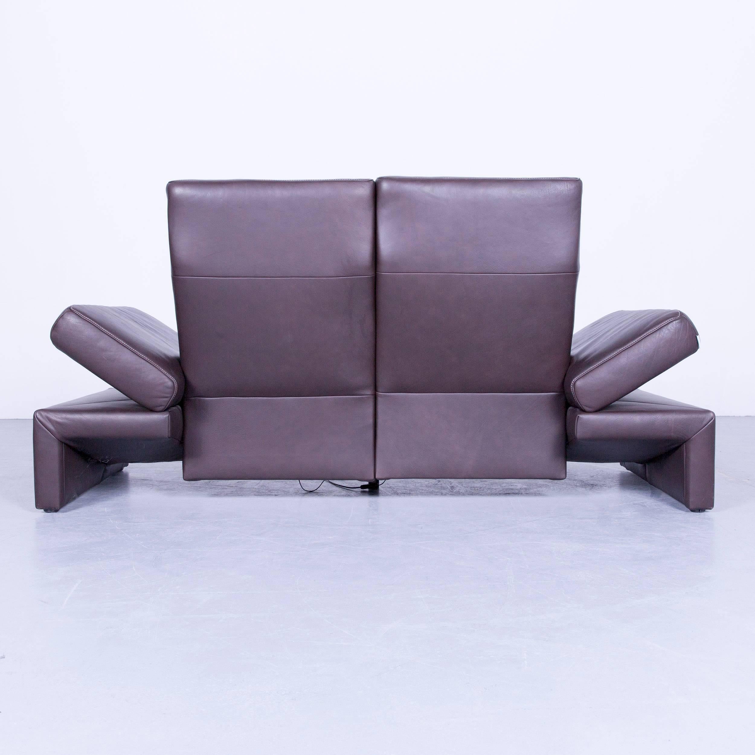Original Mondo Designer Sofa Brown Three-Seat Couch Modern Recliner Function 1