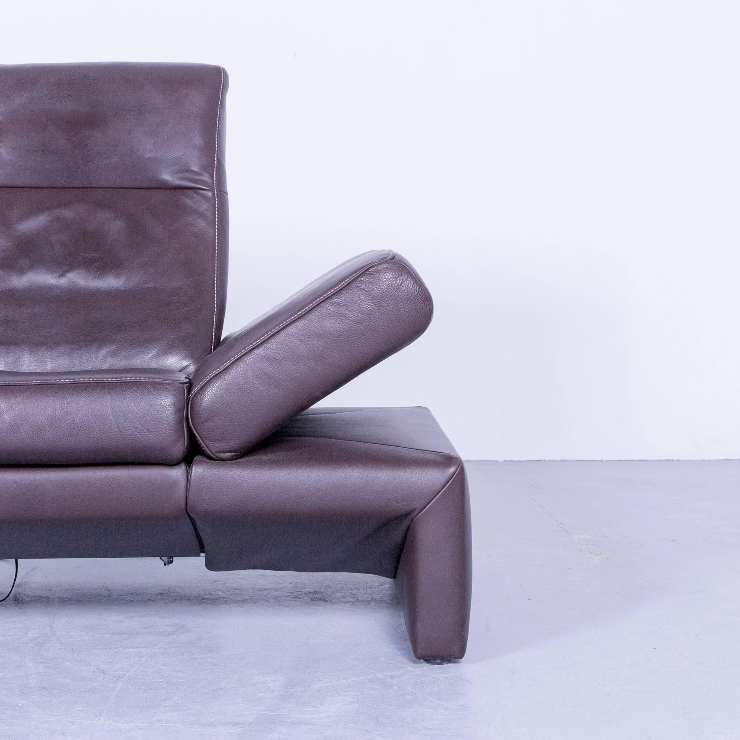 German Original Mondo Designer Sofa Brown Three-Seat Couch Modern Recliner Function