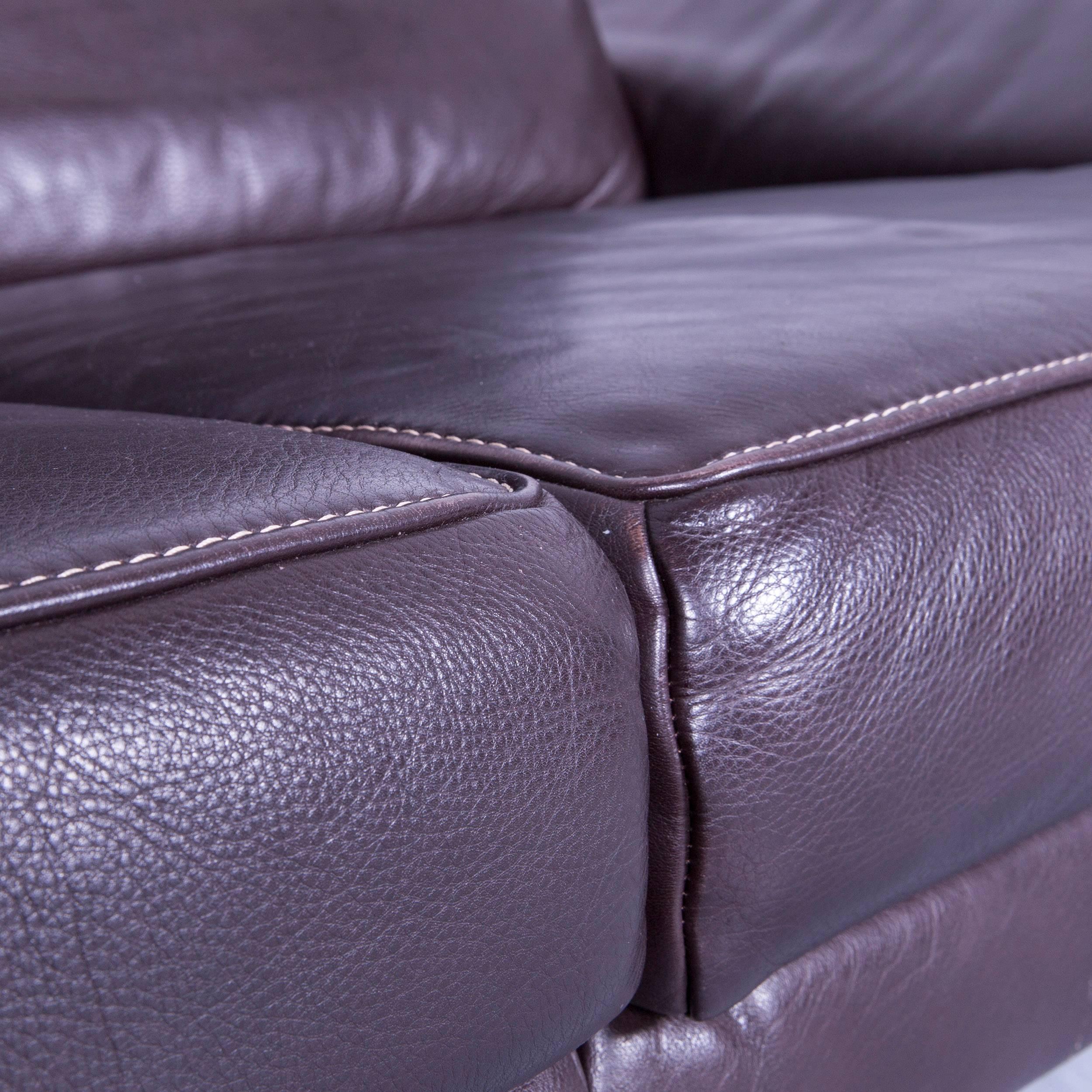 Original Mondo Designer Sofa Brown Three-Seat Couch Modern Recliner Function In Good Condition In Cologne, DE