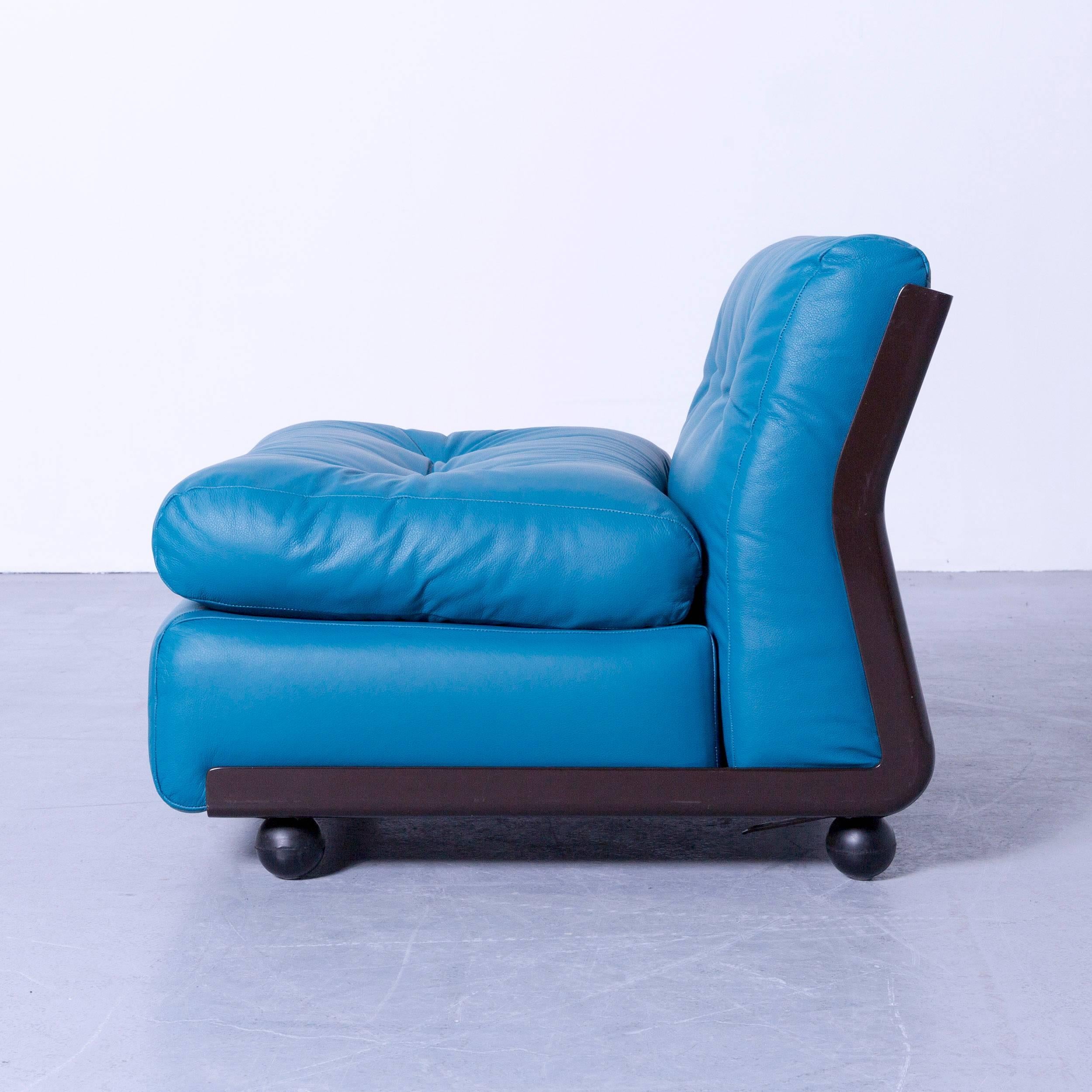 B&B Italia Amanta Designer Lounge Chair by Mario Bellini Turquoise For Sale 2