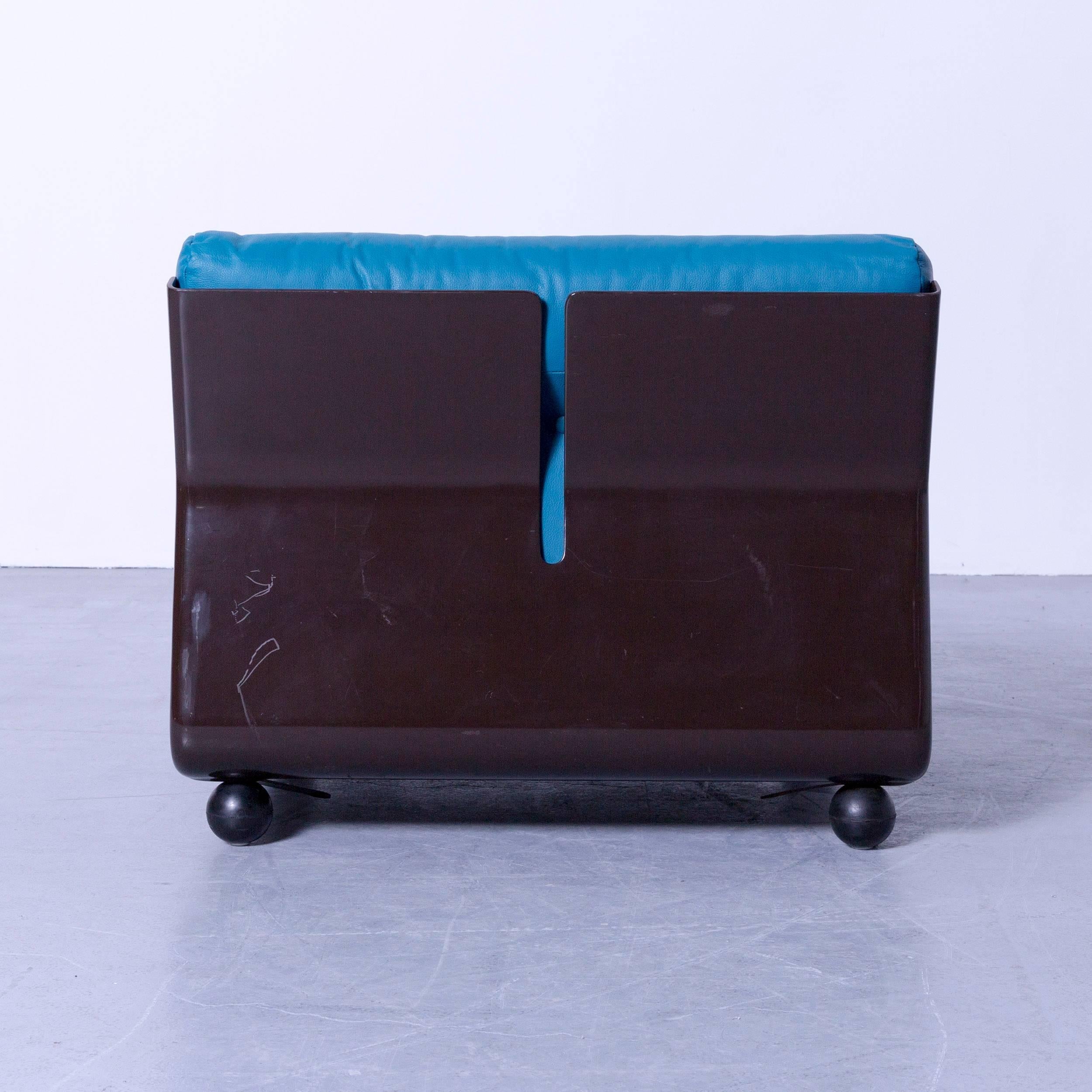 B&B Italia Amanta Designer Lounge Chair by Mario Bellini Turquoise For Sale 1