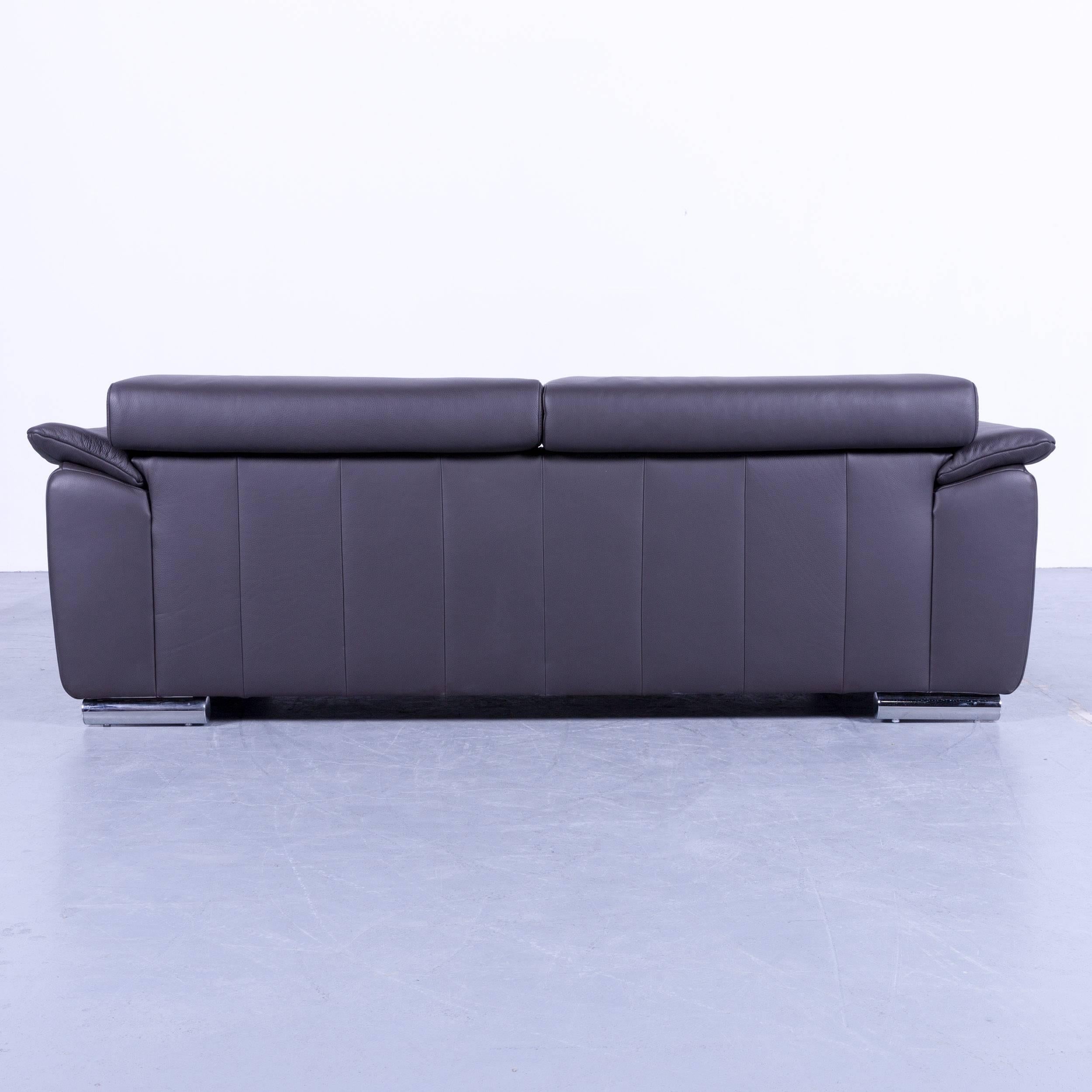 Ewald Schillig Brand Blues Designer Sofa Anthracite Grey Brown Leather Couch 1