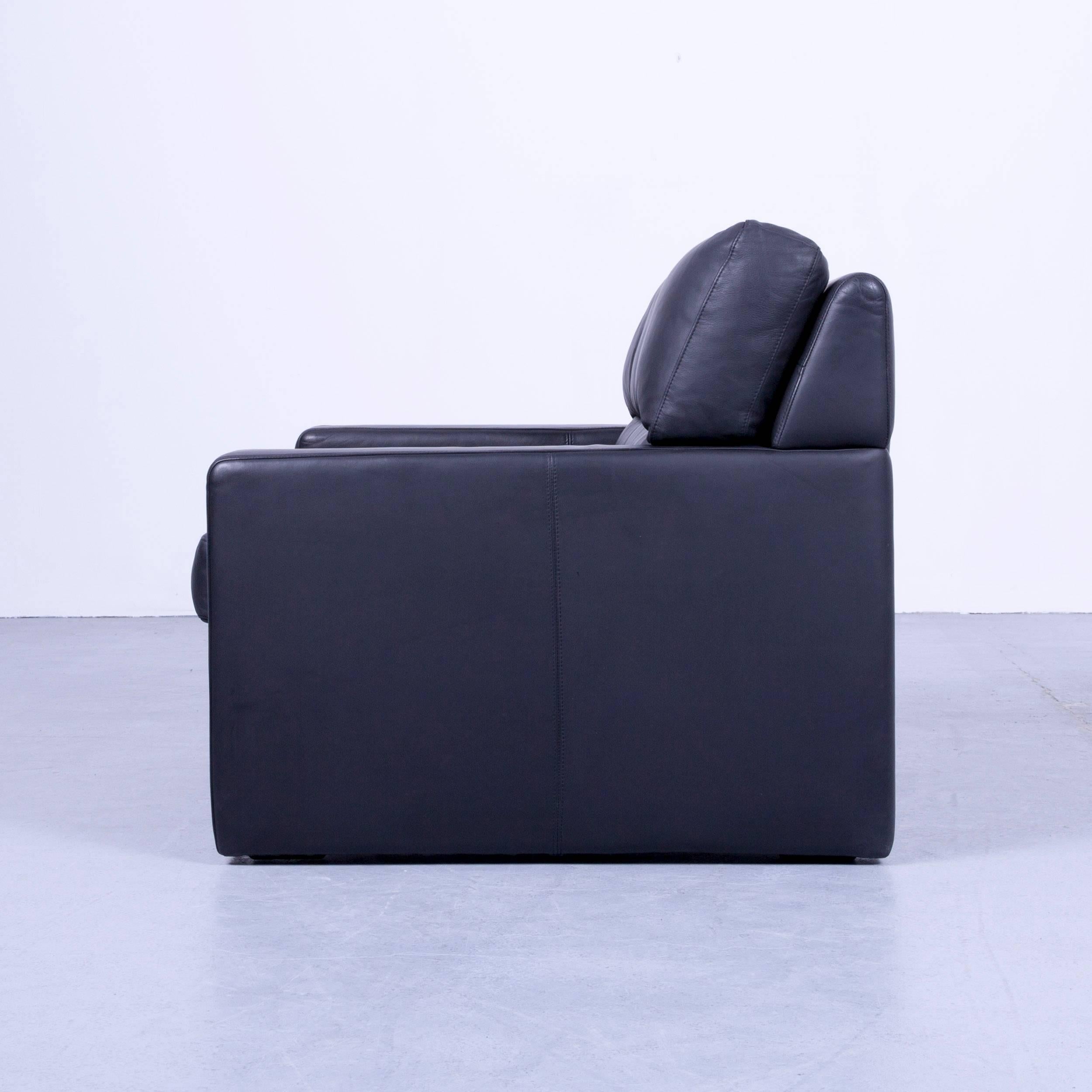WK Wohnen Designer Armchair Leather Black Couch Modern 3