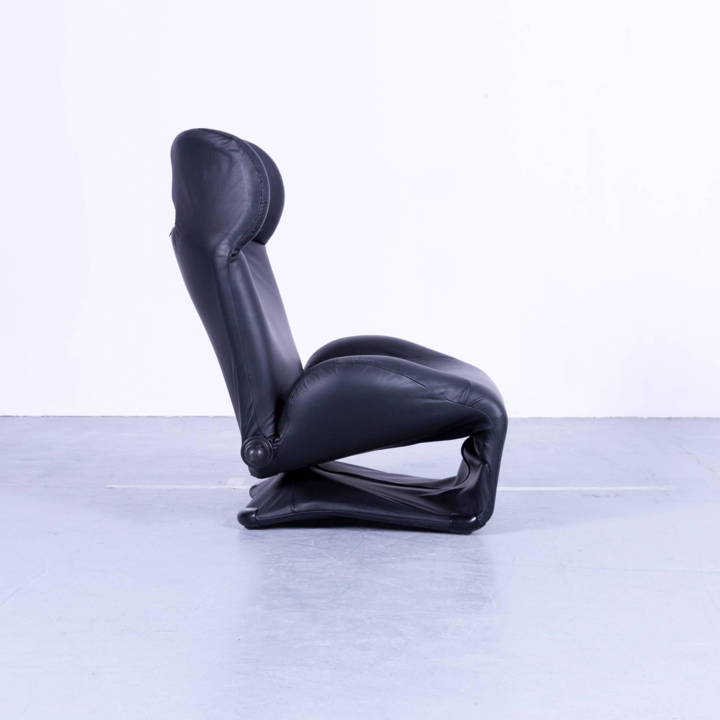 Cassina Wink Designer Chair Black Leather Function Recliner by Toshiyuki Kita 1