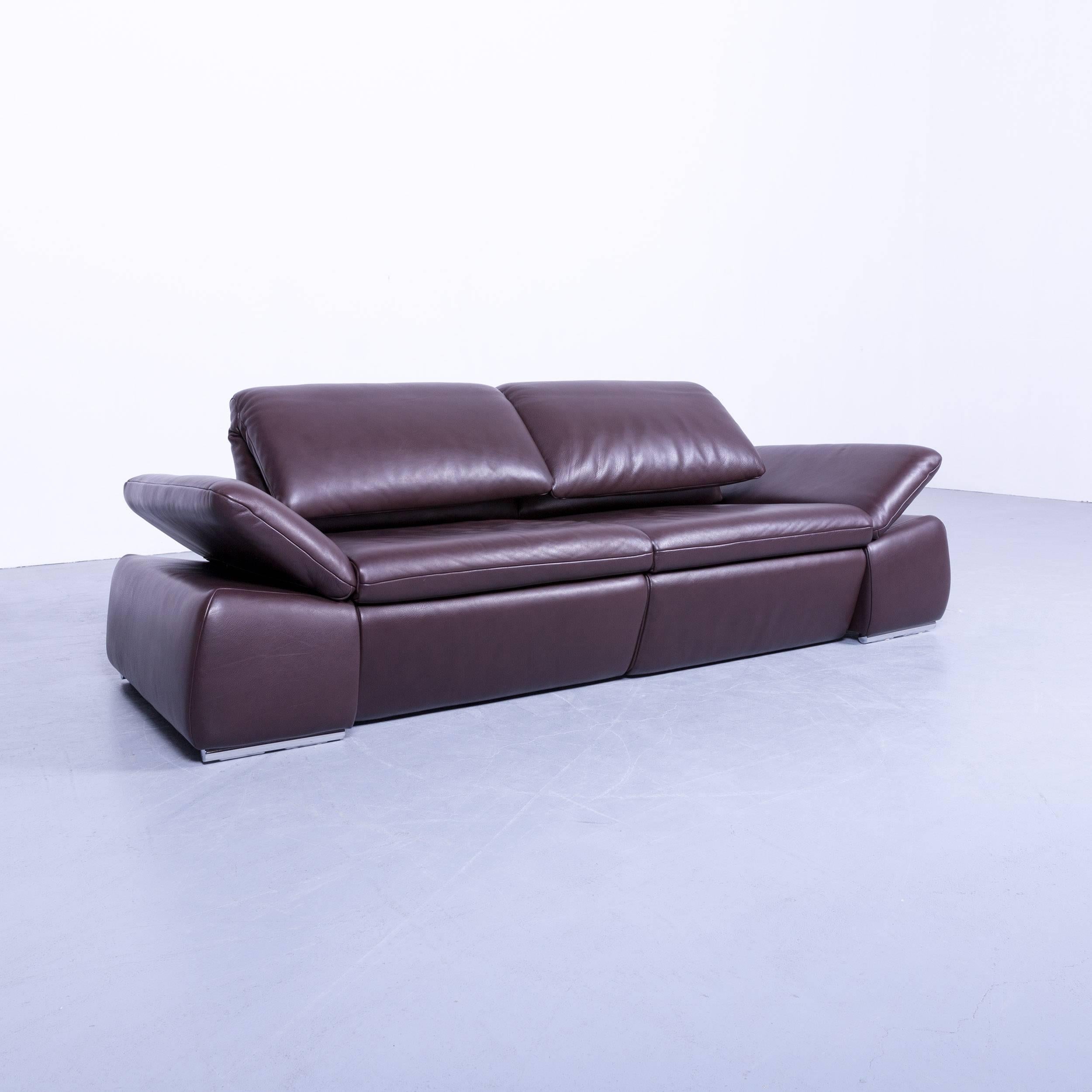 Koinor Evento Designer Sofa Brown Mocca Leather Electric Function Modern For Sale 2