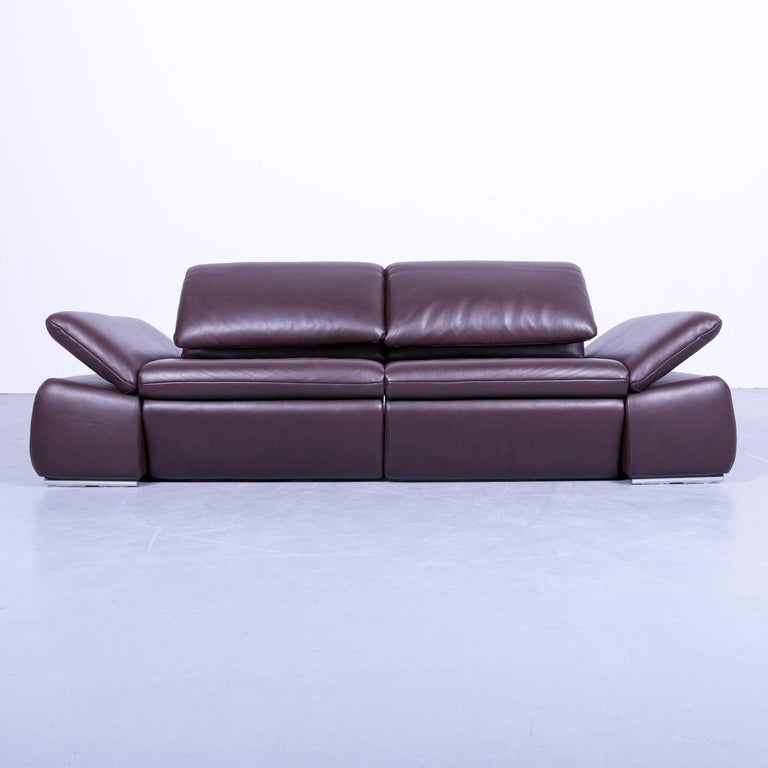 Koinor Evento Designer Sofa Brown Mocca Leather Electric Function Modern  For Sale at 1stDibs