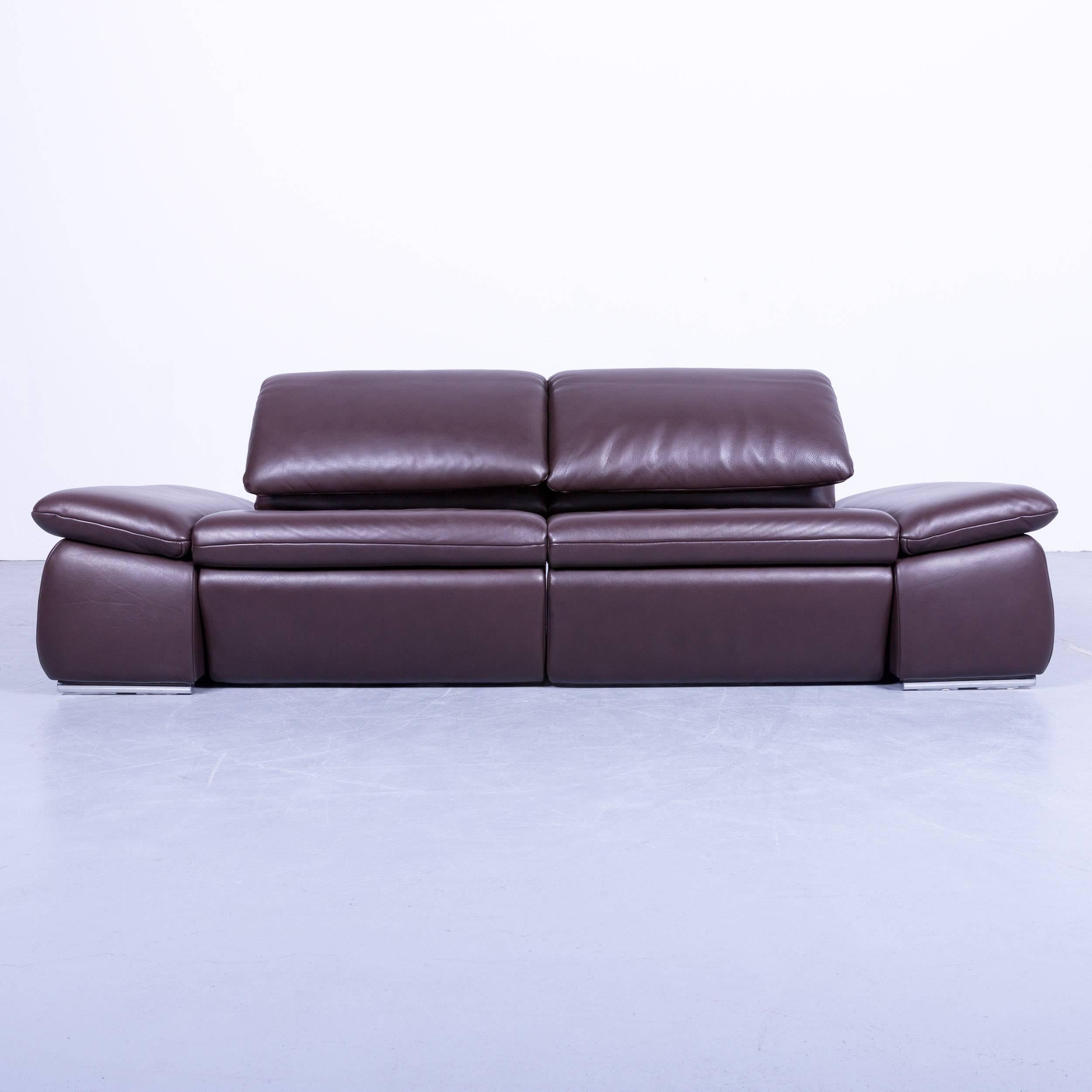 Koinor Evento Designer Sofa Brown Mocca Leather Electric Function Modern In Excellent Condition For Sale In Cologne, DE