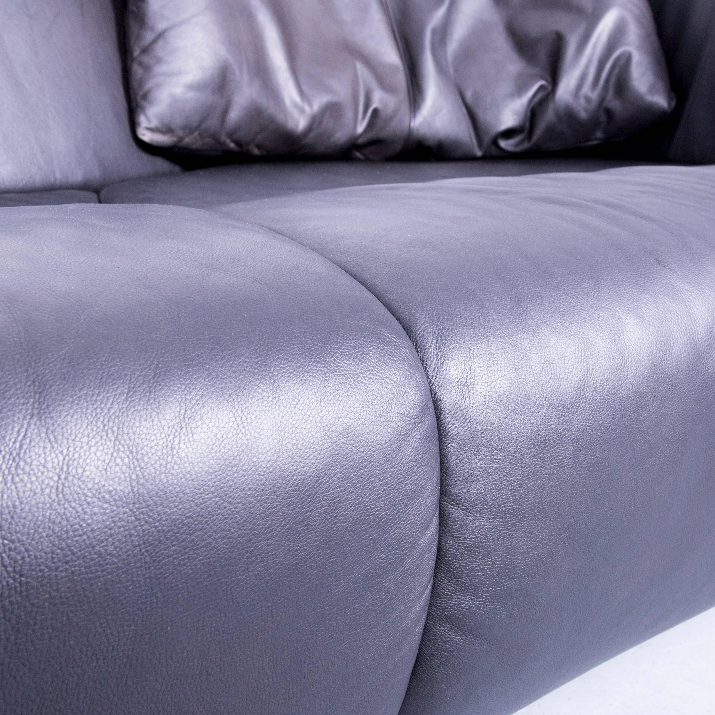 de Sede DS-102 Designer Sofa Leather Black Three-Seat Couch Matthias Hoffmann 1