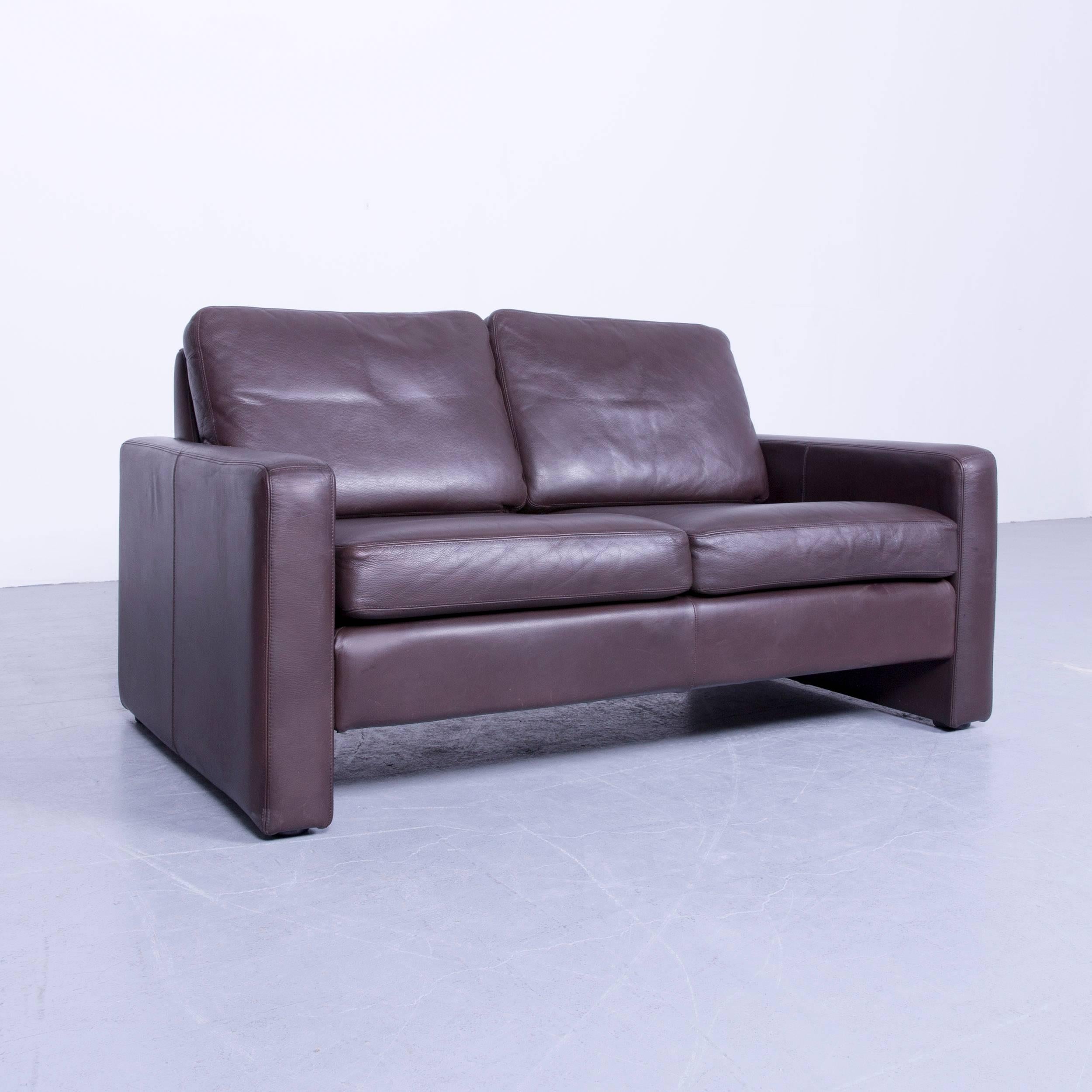 German COR Conseta Designer Sofa Leather Brown Two-Seat Couch Friedrich-Wilhelm Möller For Sale