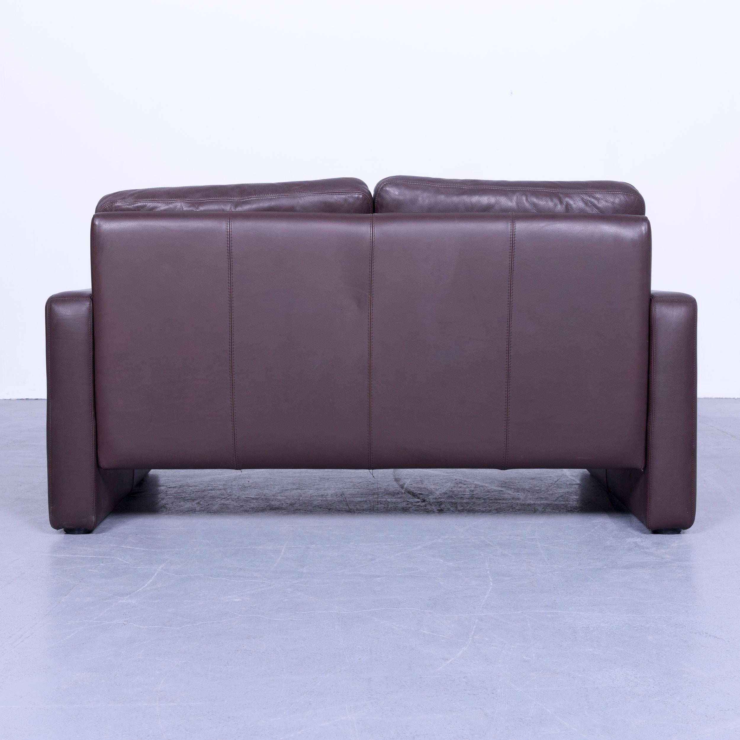 COR Conseta Designer Sofa Leather Brown Two-Seat Couch Friedrich-Wilhelm Möller For Sale 4