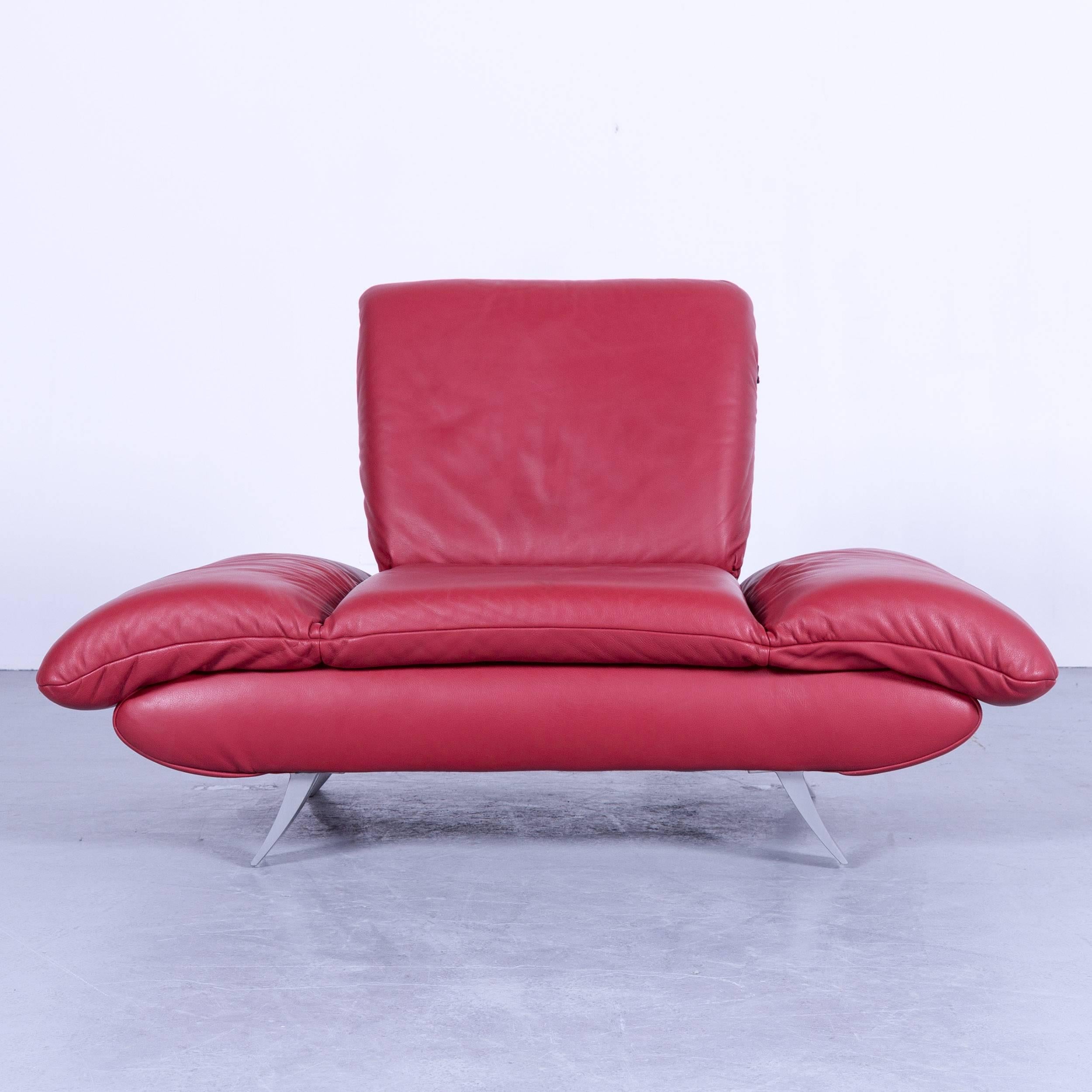 Koinor Rossini designer leather armchair red leather function one-seat in a minimalistic and modern design, with convenient functions, made for pure comfort and flexibility.