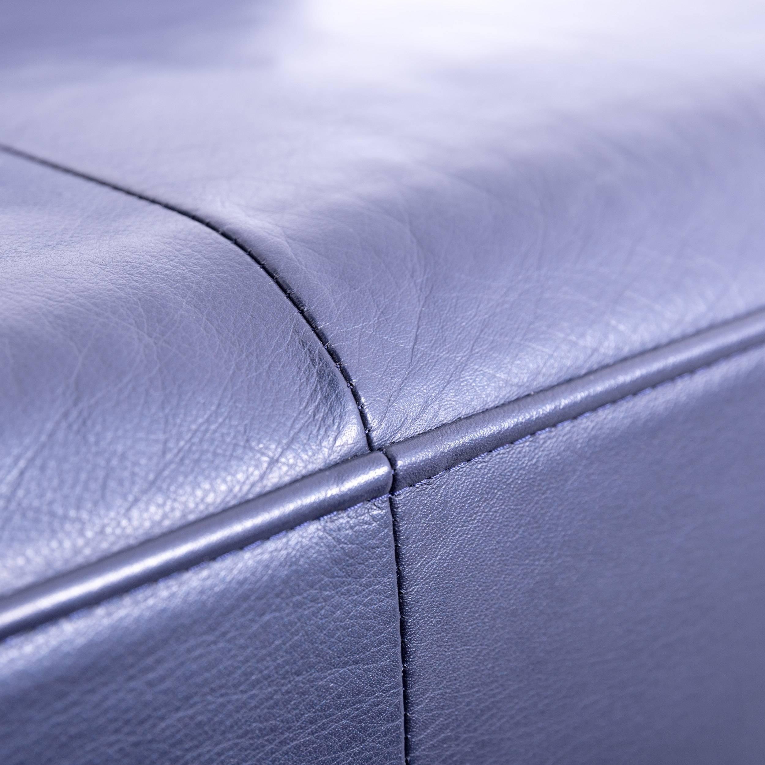 Rolf Benz Dono Designer Corner Sofa Leather Navy Blue Dark Blue Sleeping Couch 2