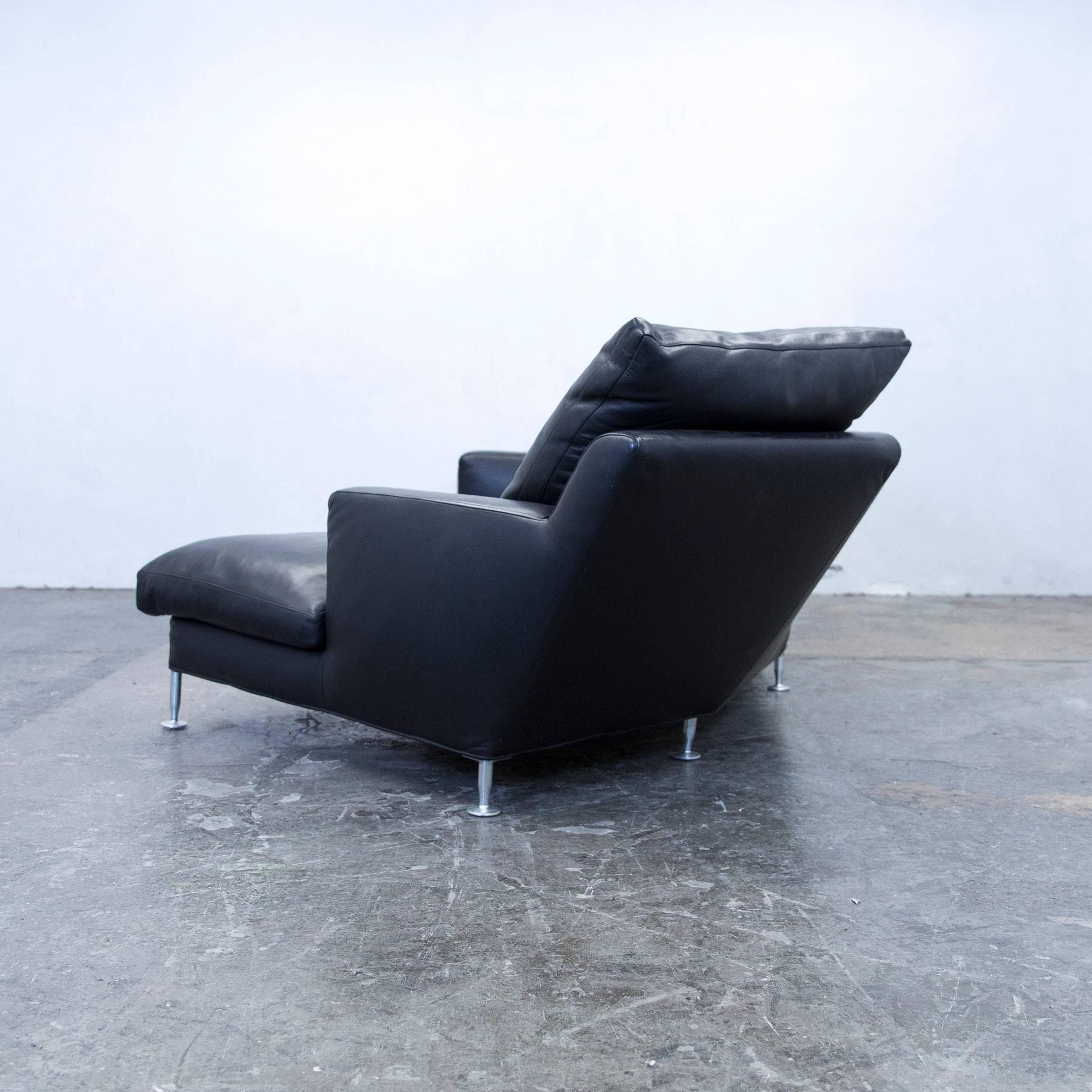 B&B Italia Harry Designer Corner Sofa Leather Black Couch Modern 3