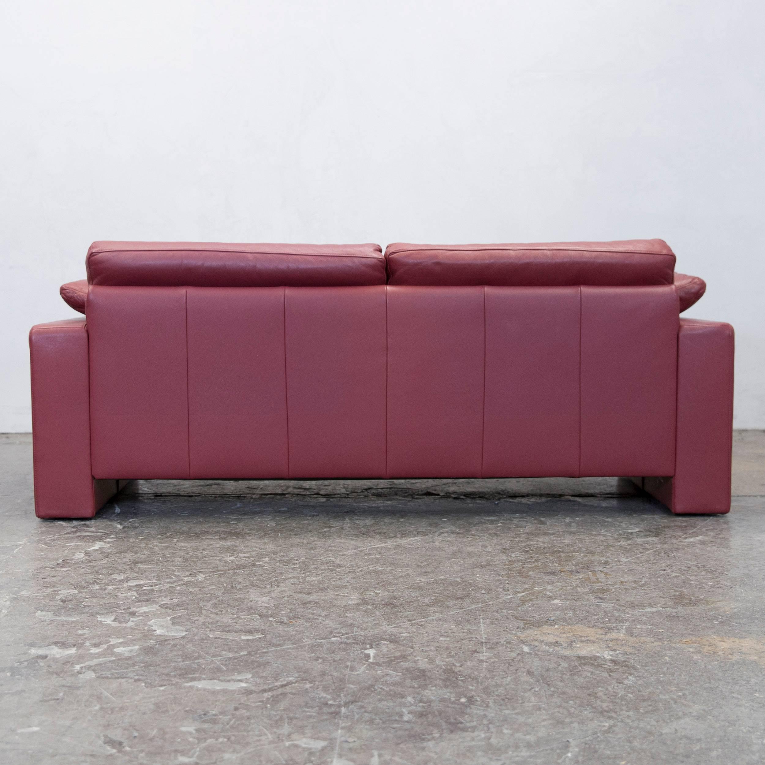 Ewald Schillig Designer Two-Seat Couch Leather Red Couch Modern 4