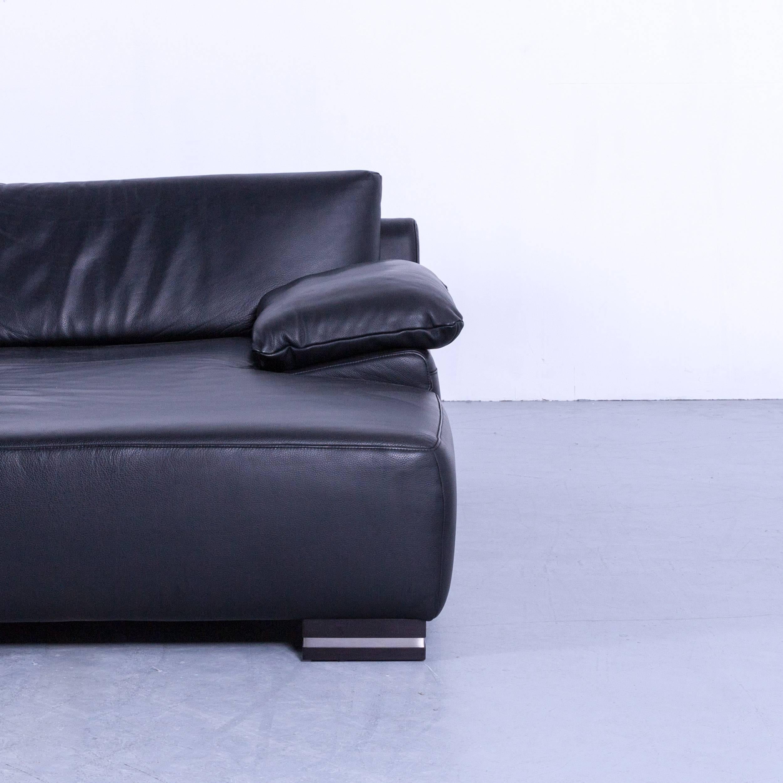 Ewald Schillig Bentley Designer Corner Couch Leather Black Funktion Neck Rest 1