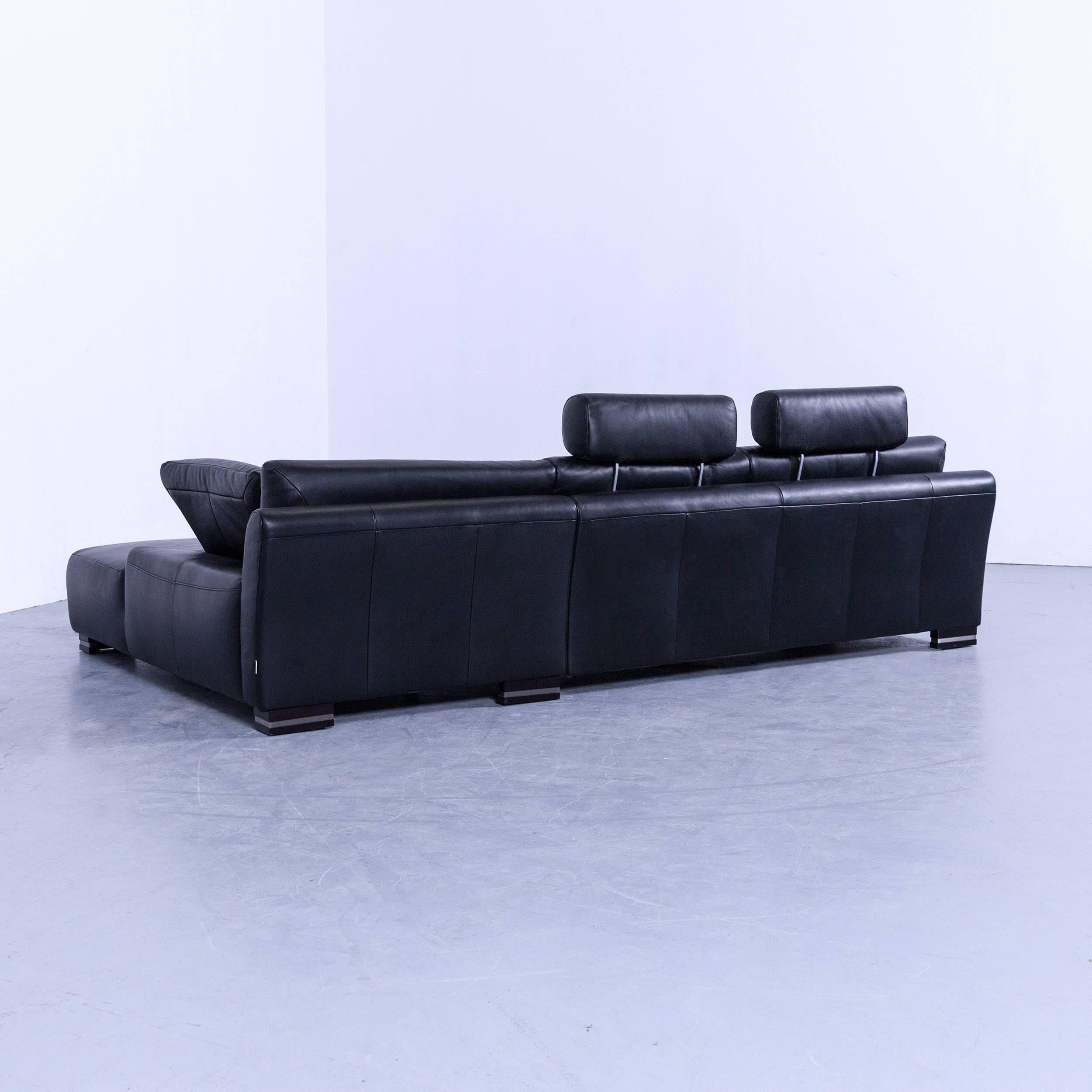 Ewald Schillig Bentley Designer Corner Couch Leather Black Funktion Neck Rest 4
