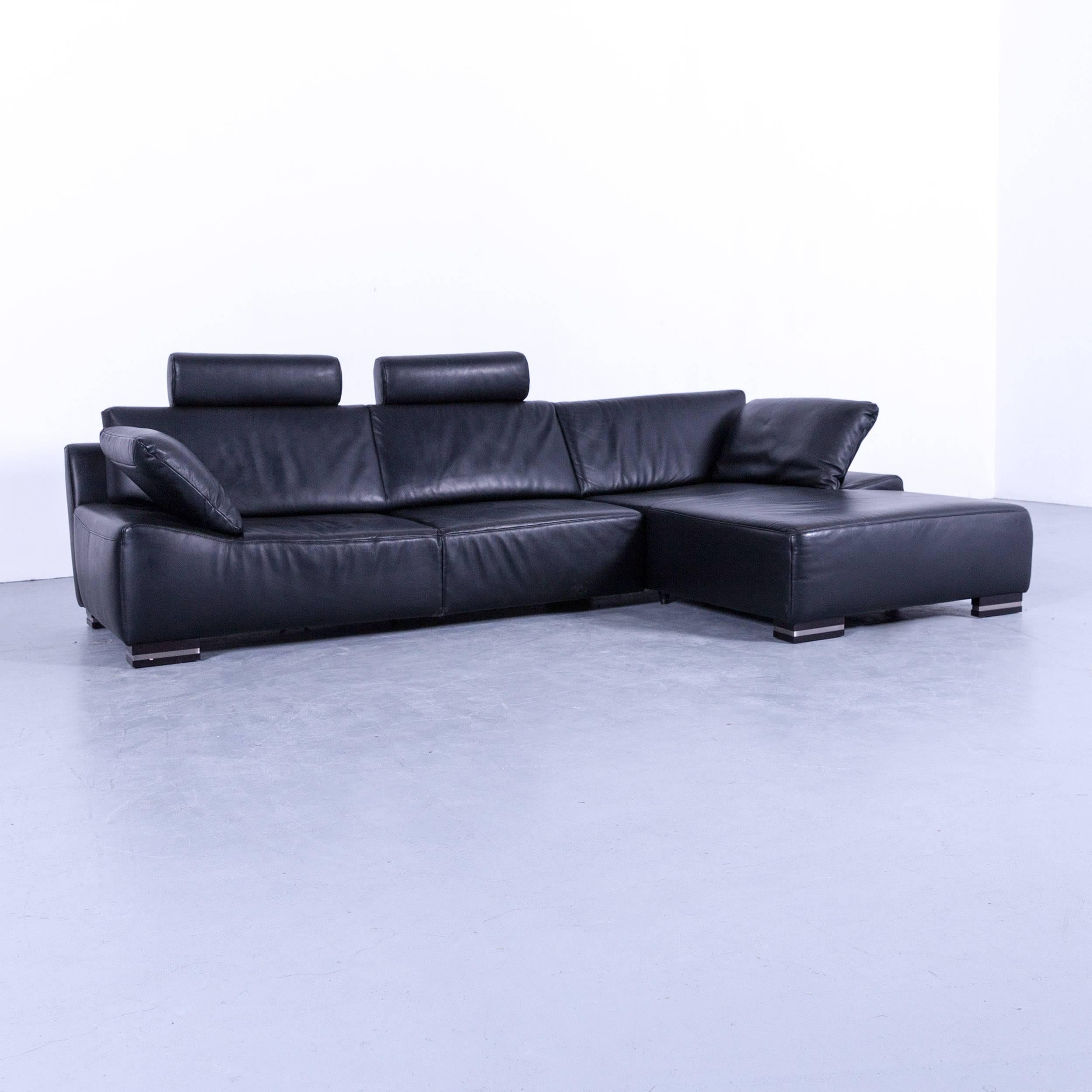 Black colored original Ewald Schillig Bentley designer corner couch, in a minimalistic and modern design, with funktion made for pure comfort.