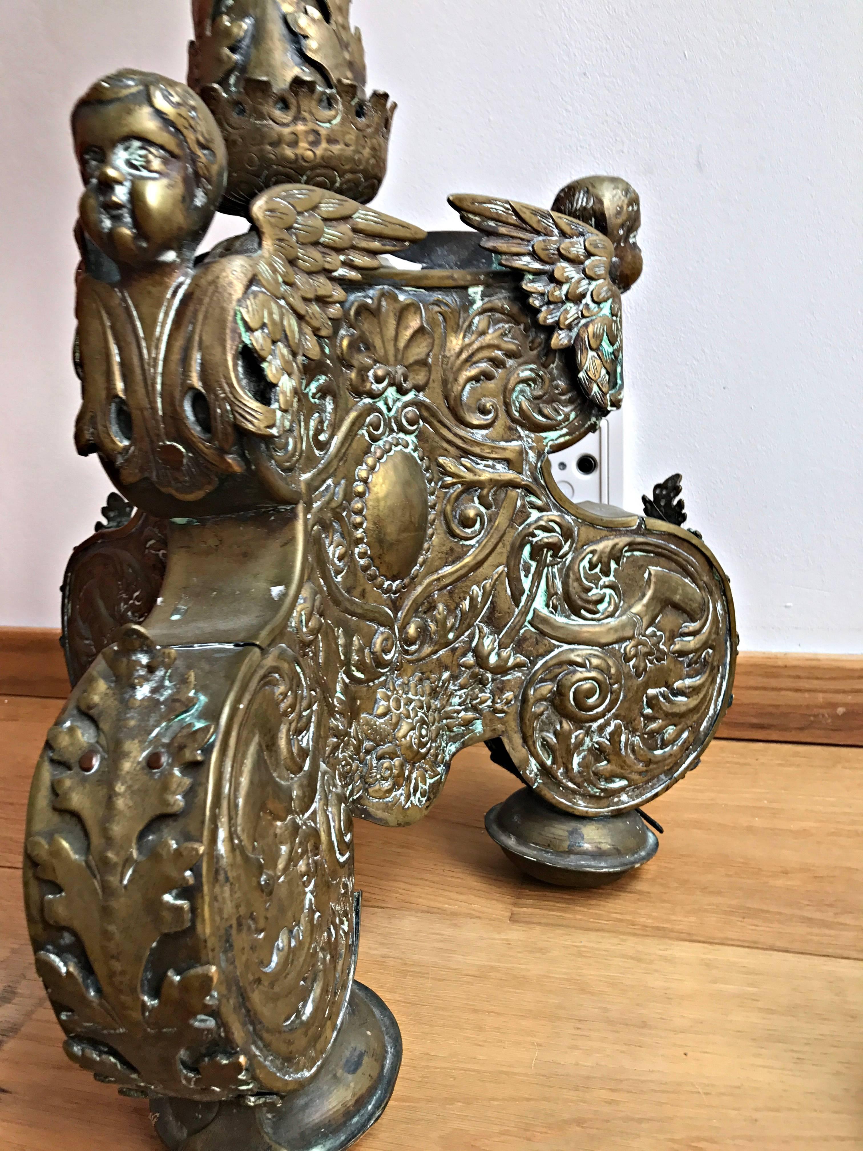 German Great 18th Century Candlestick with Angel Heads For Sale