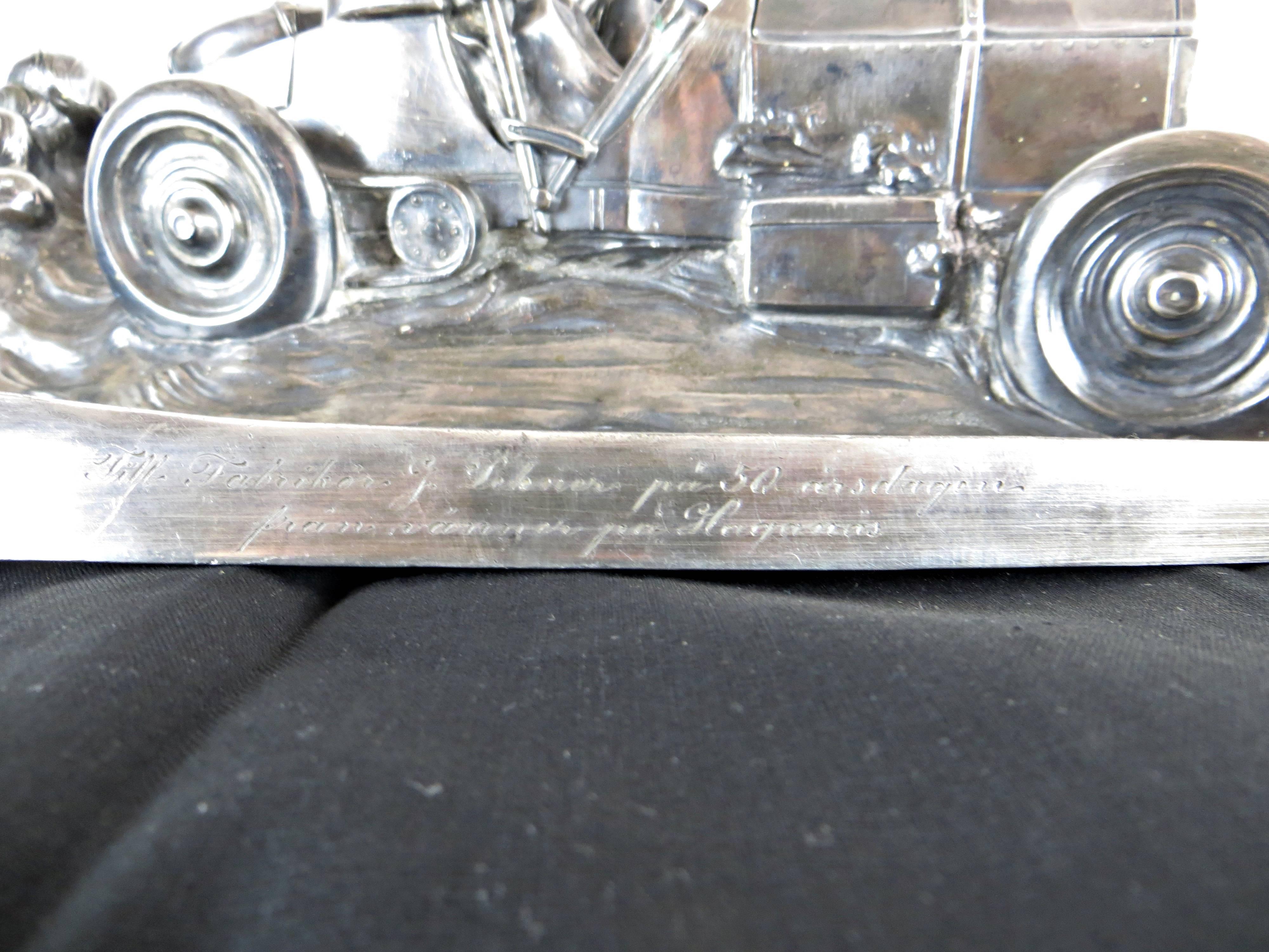 Early 20th Century Rare Racing Car Desk Piece by WMF, Germany, 1914