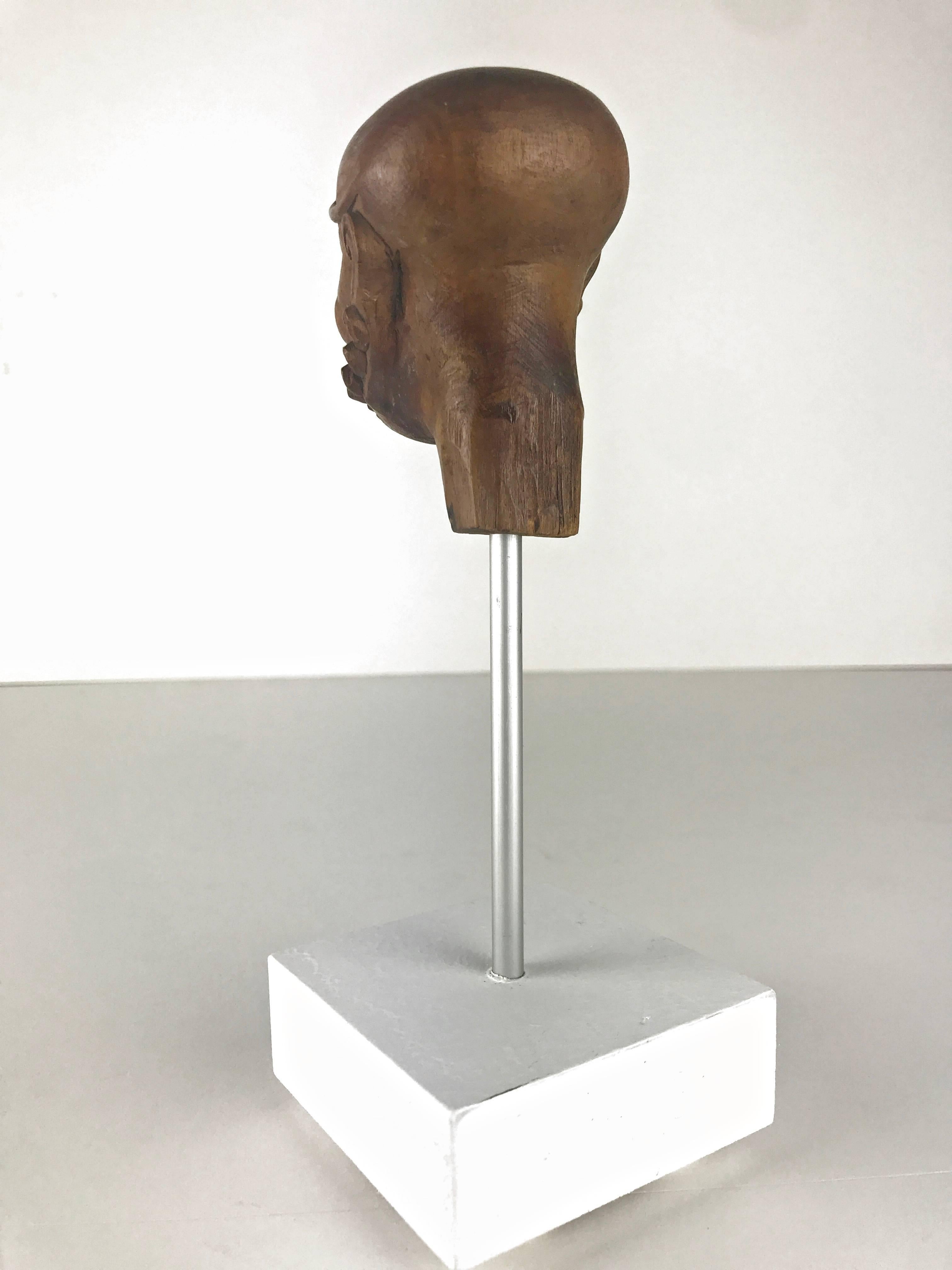 Central Asian Chinese Head from a Puppet in the Form of a Buddhist Arhatt, 19th Century, No 2 For Sale