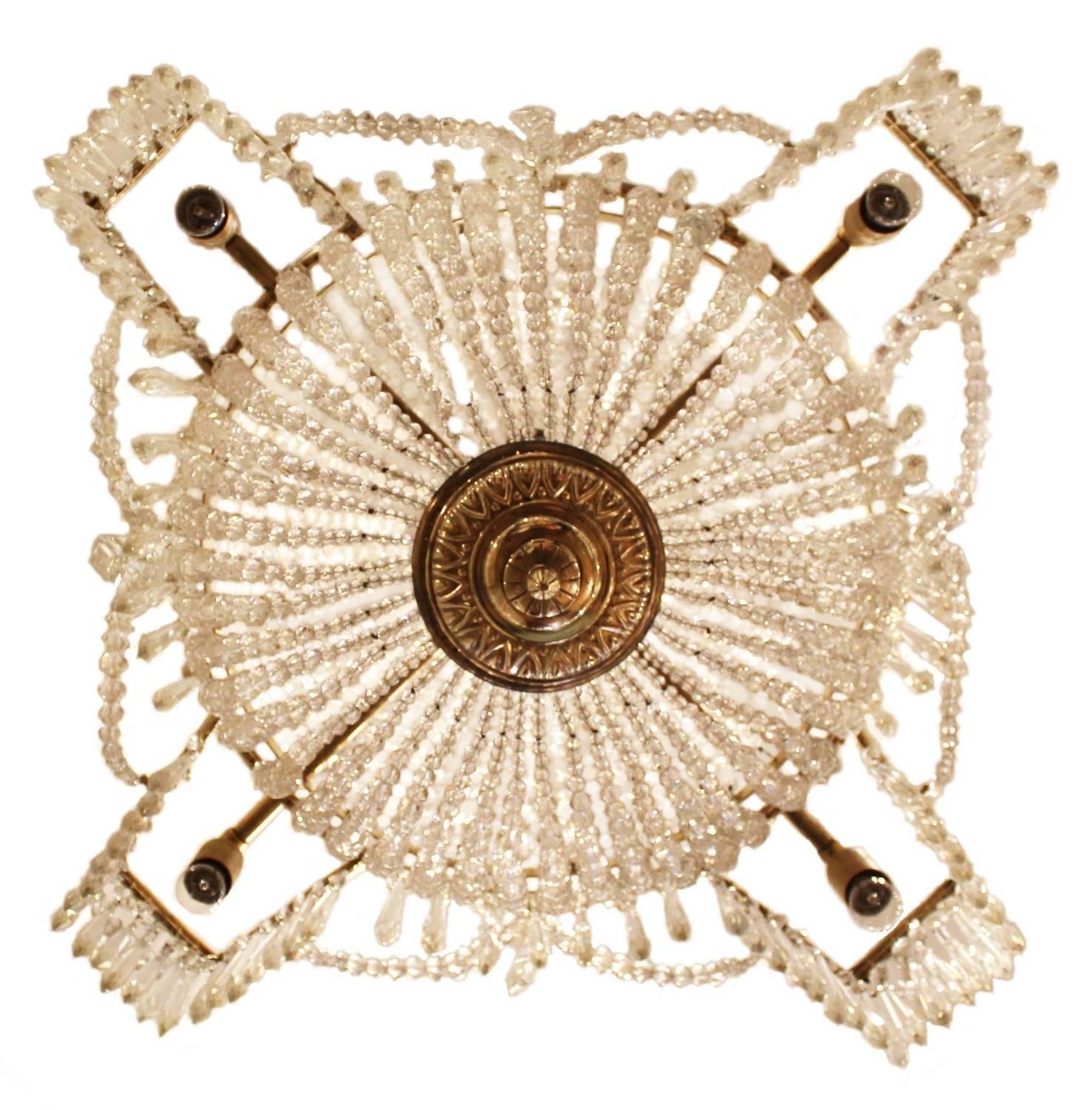 French 19th Century Cut-Glass Belle-Epoque Chandelier For Sale