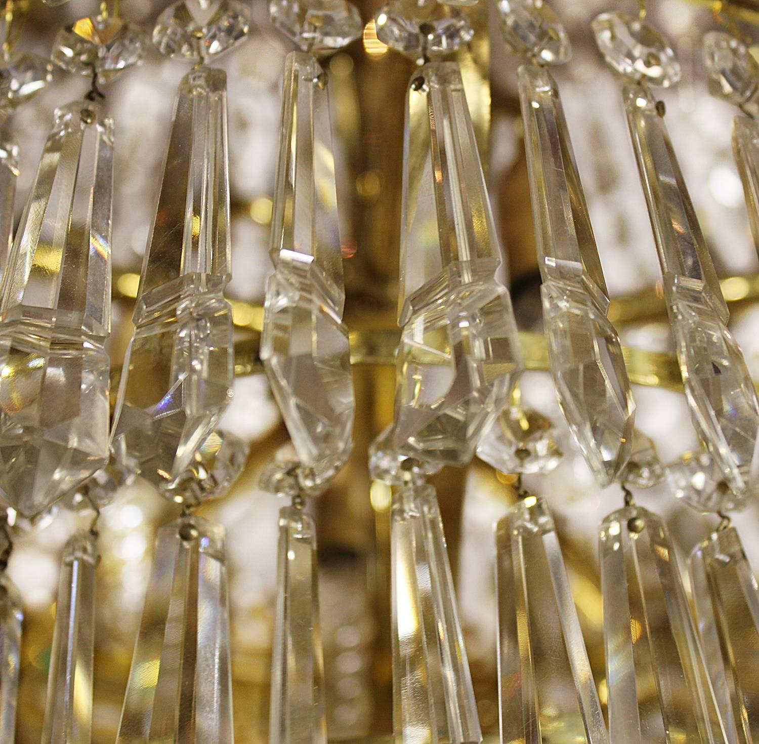 Gilt 19th Century Chandelier with Swans For Sale