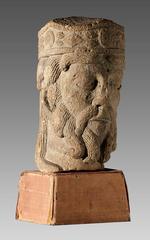 Romanesque Limestone Head of a King