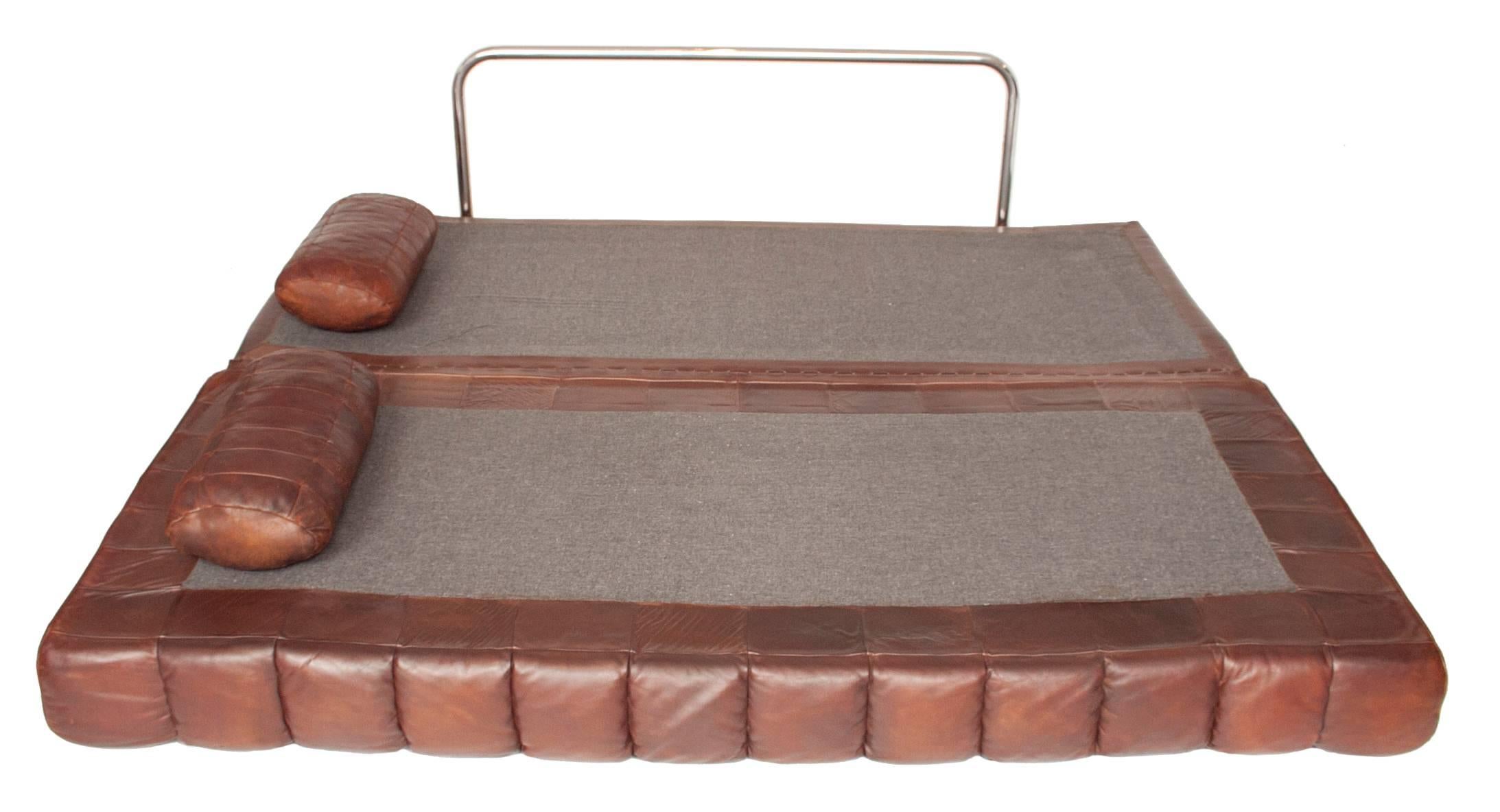 Brown Leather De Sede DS85 Sofa Bed or Daybed (20. Jahrhundert)