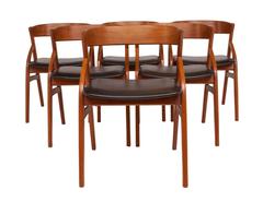 Set of Six Danish Teak Dining Chairs by Dyrlund