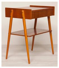 Pair of 1970s Swedish teak veneer bedside cabinets by AB Carlstroms & Co.