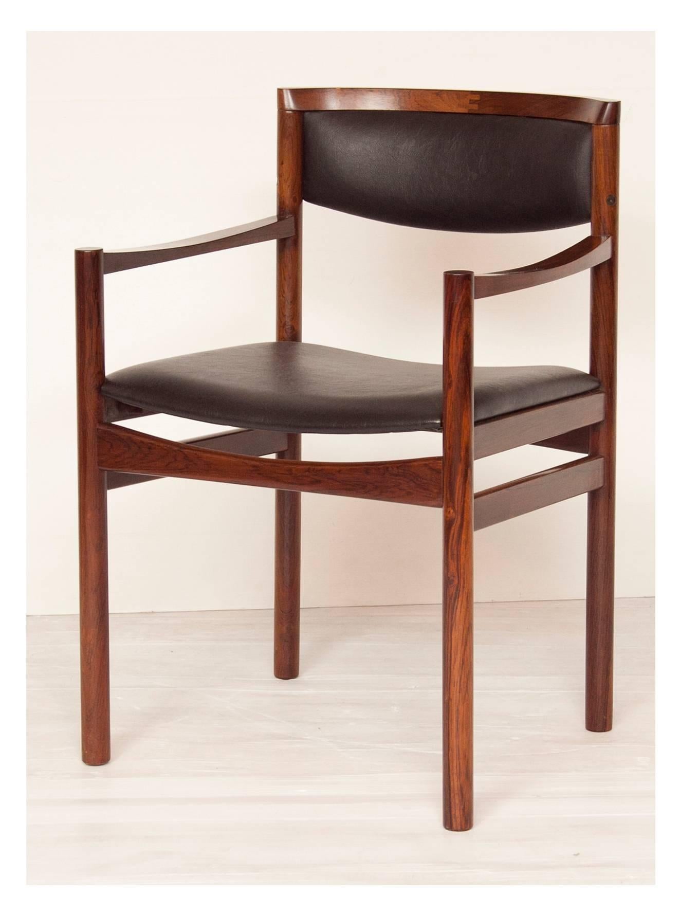 Mid-Century Modern Set of Four Danish Rosewood Dining Chairs for Sax Mobler