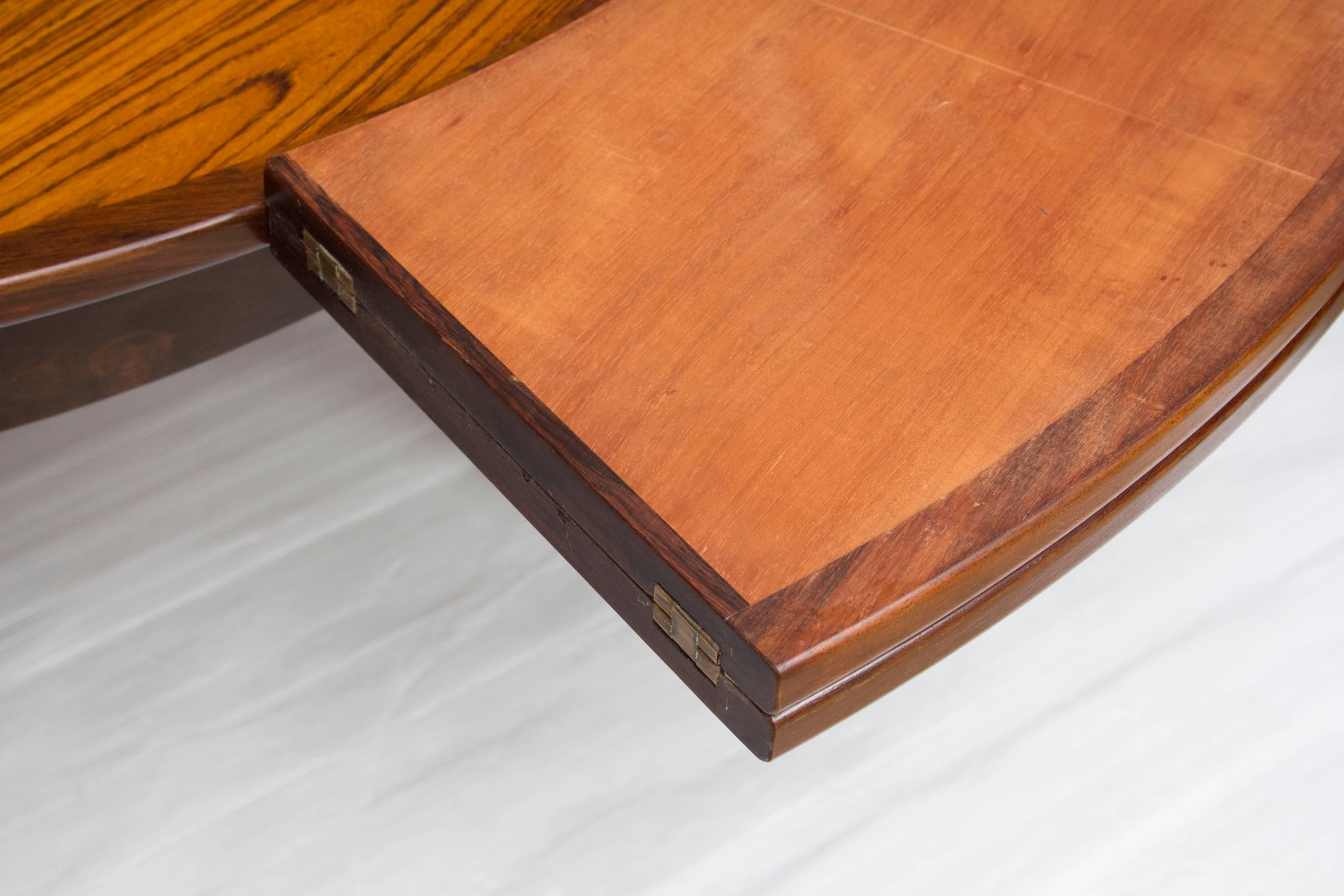Mid-Century Modern Mid-Century Dyrlund Rosewood Flip Flap Dining Table