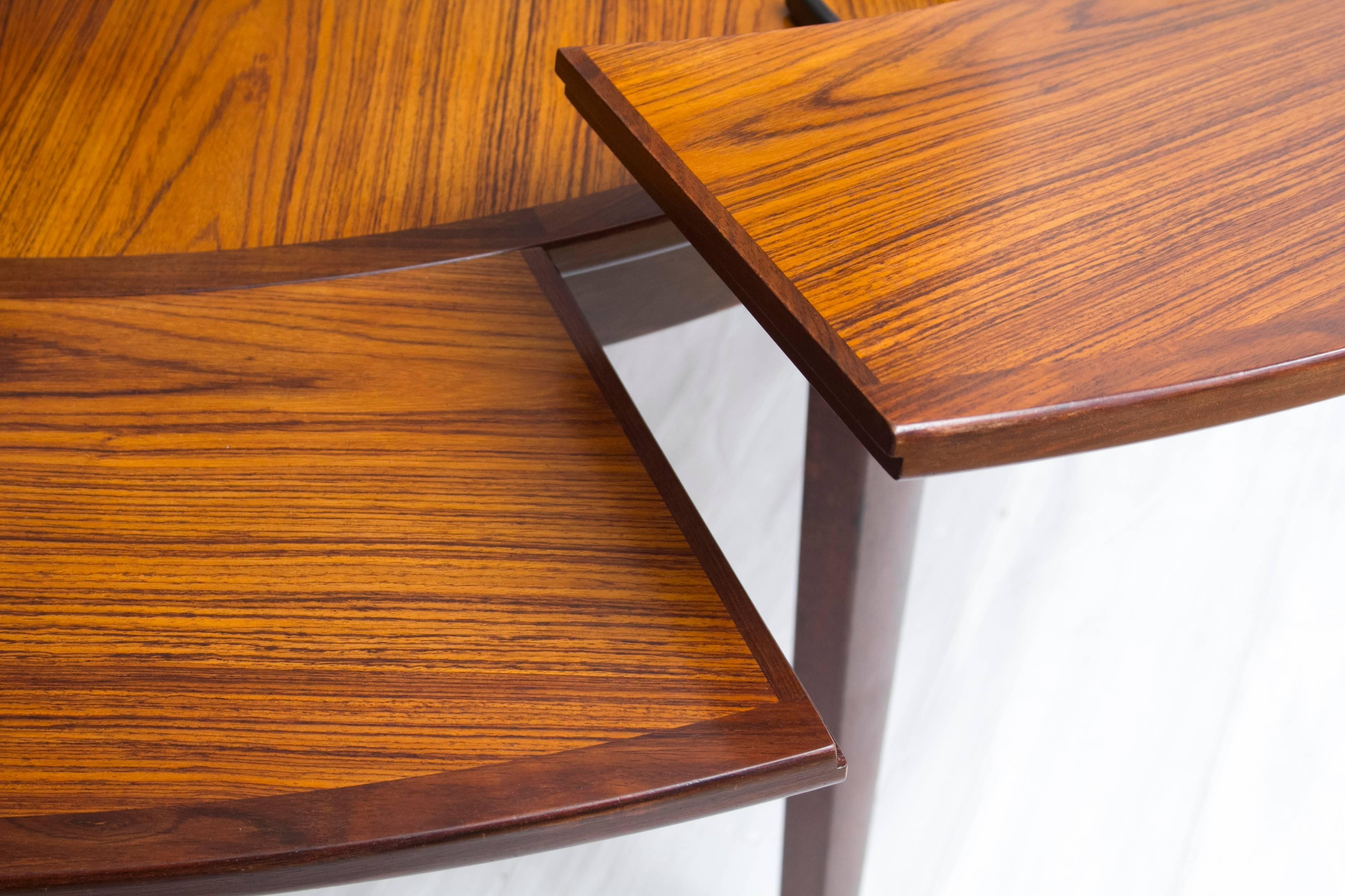 Mid-Century Dyrlund Rosewood Flip Flap Dining Table In Excellent Condition In Surbiton, GB