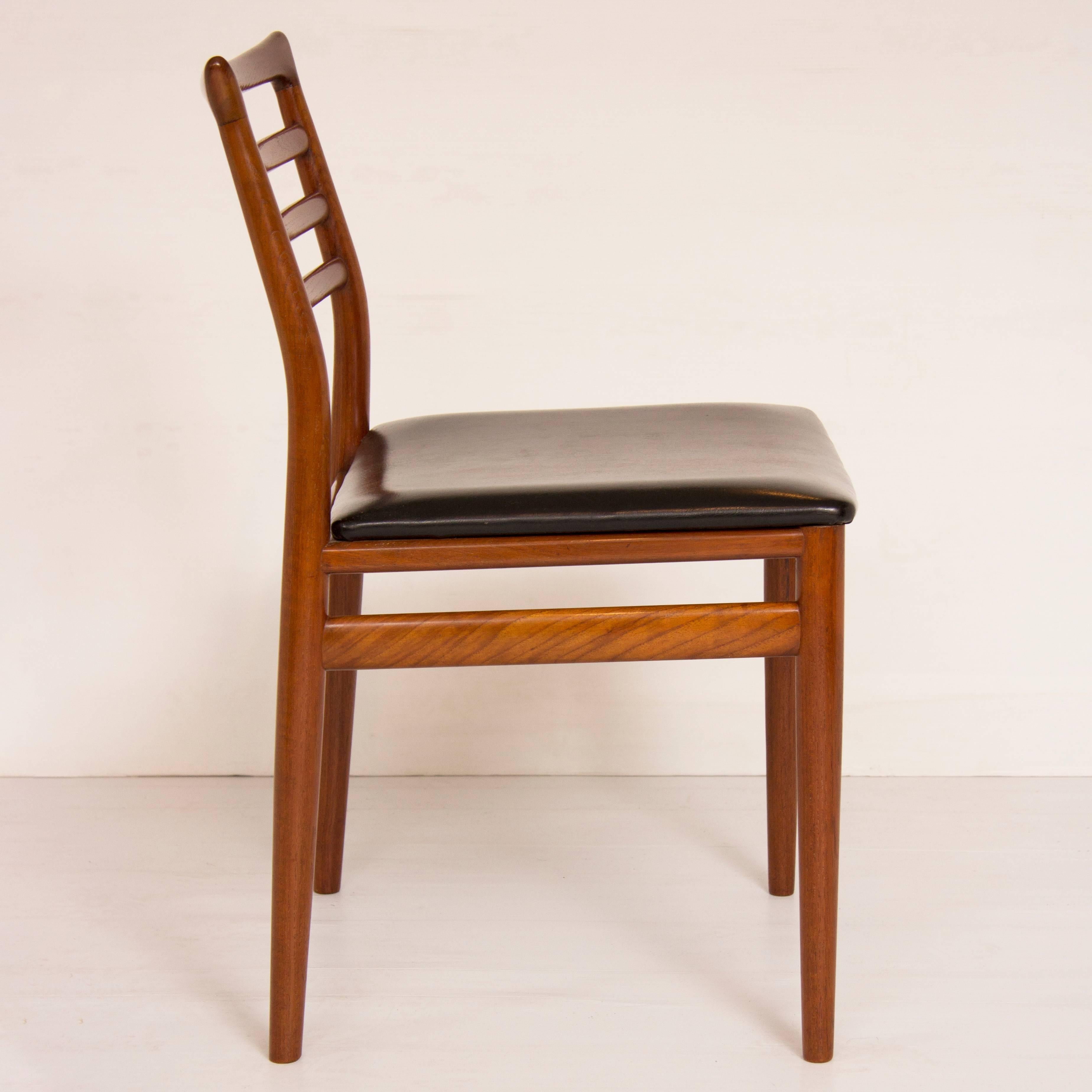 Mid-Century Modern Set of Six Erling Torvits Teak Dining Chairs