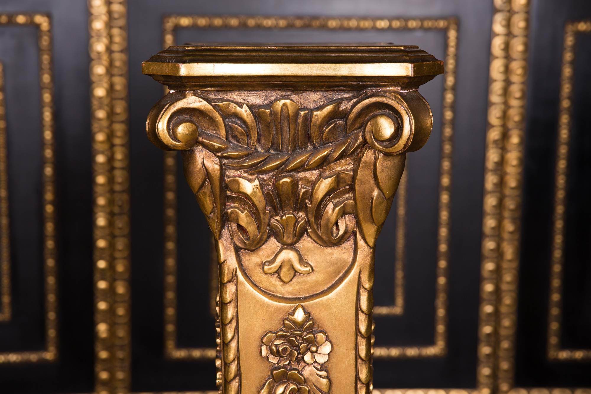 William IV 20th Century Two Golden Columns in the Style of Historicism Rich Ornamented