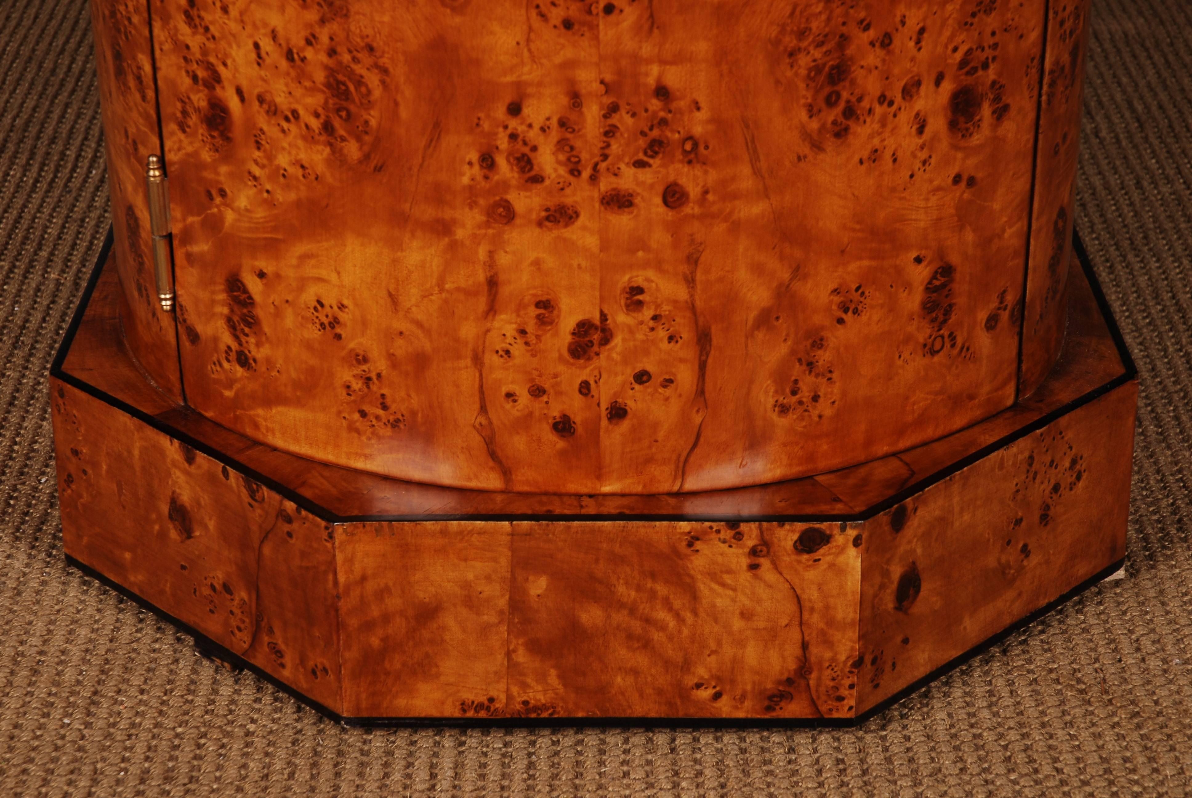 20th Century Rotunda Cupboard in Biedermeier Style Maple Root Veneer 2