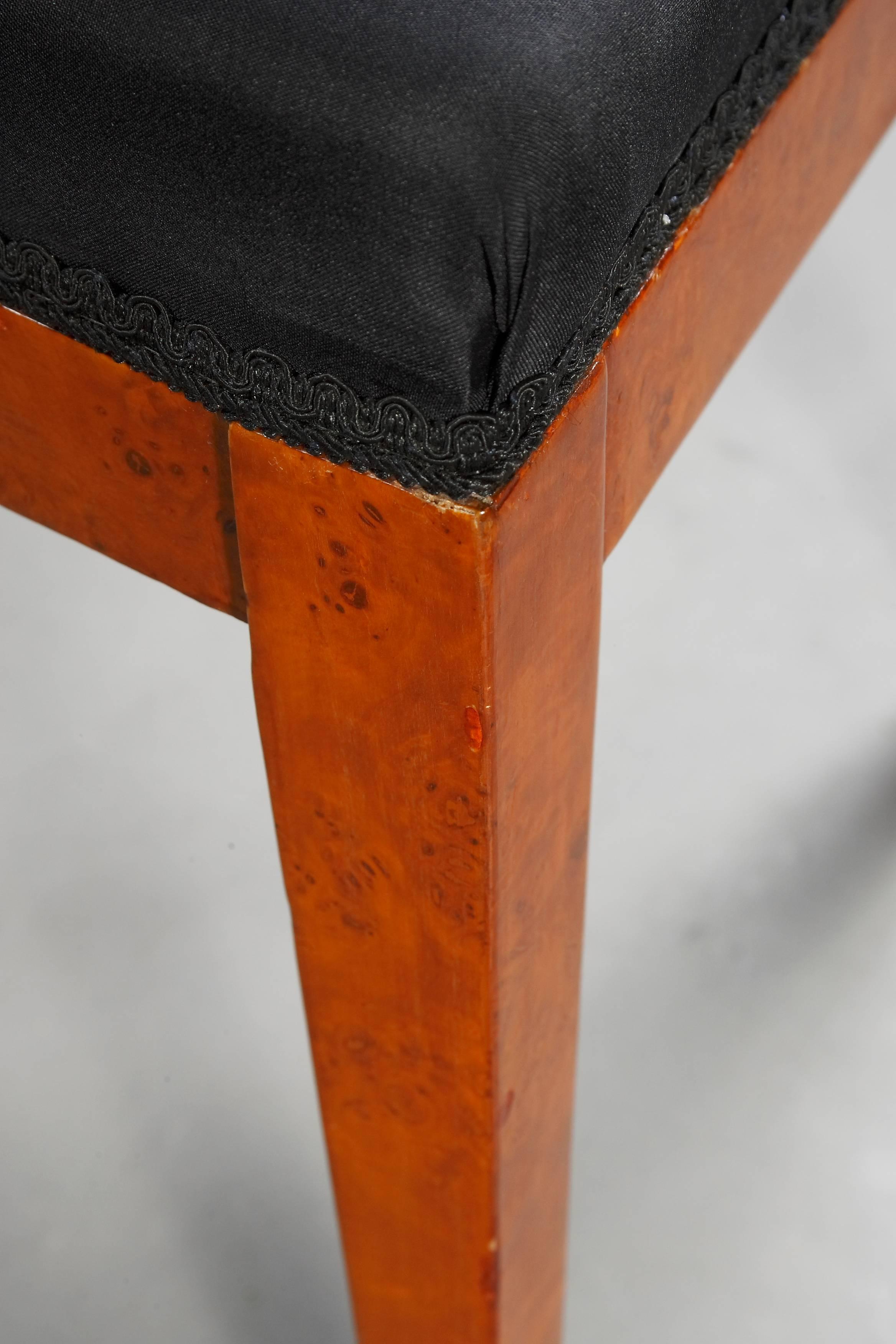 20th Century High Quality Viennese Chair in Biedermeier Style Maple Root Veneer 1