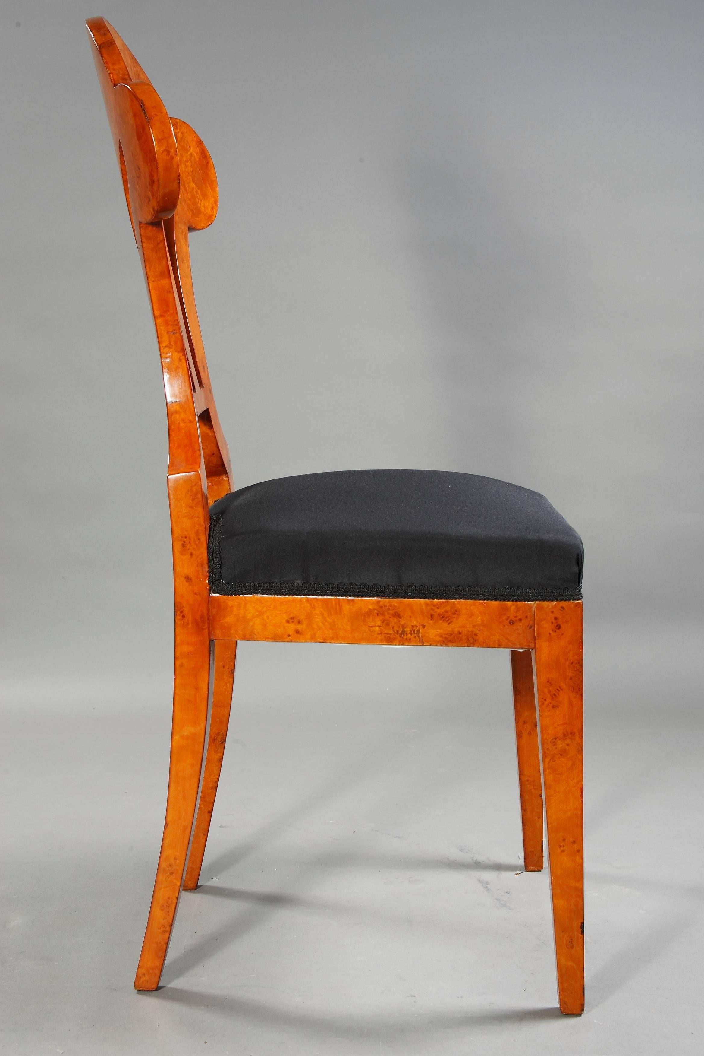 20th Century High Quality Viennese Chair in Biedermeier Style Maple Root Veneer 2