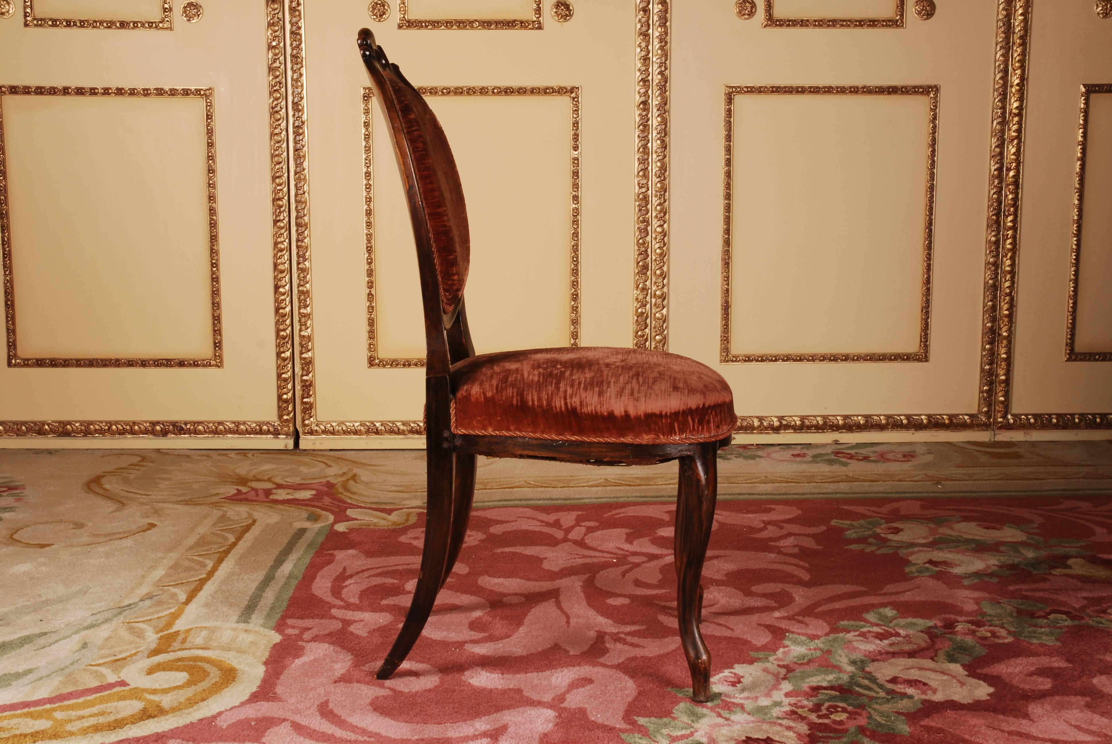 19th Century Two Antique Louis Philippe Chairs made from massive Walnut Wood 4