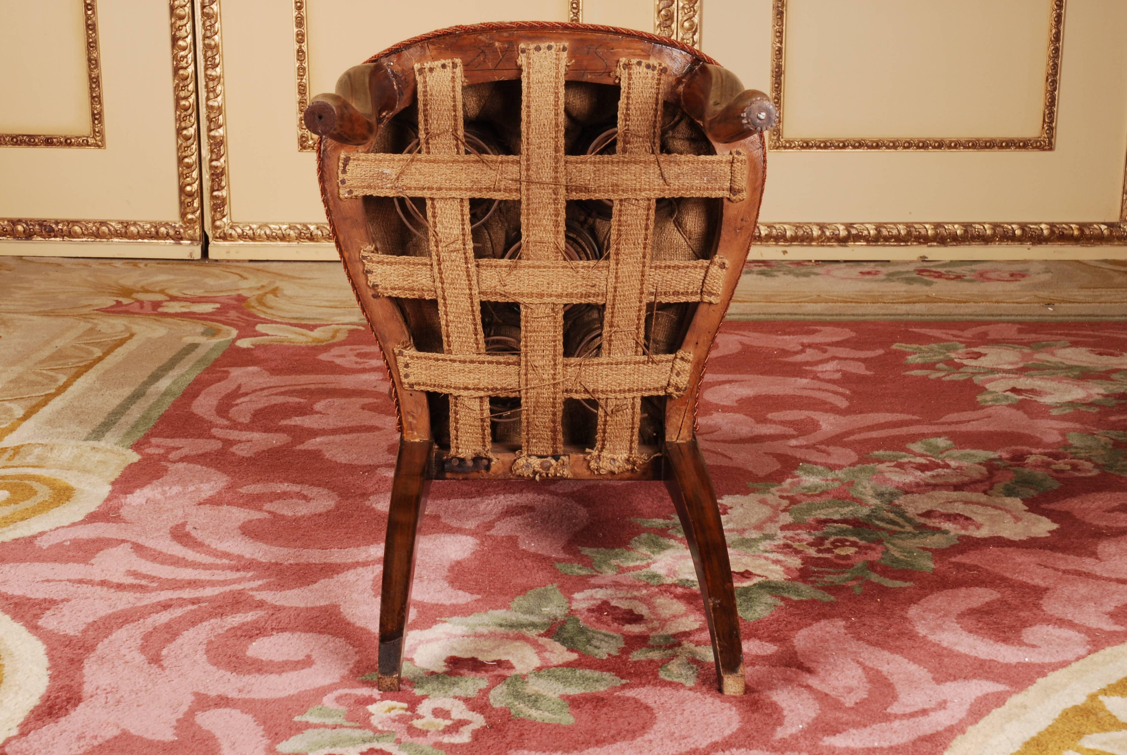 19th Century Two Antique Louis Philippe Chairs made from massive Walnut Wood 6