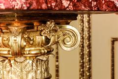 20th Century Ornamental Marble Column in Classicism Style Bordeaux Red Color