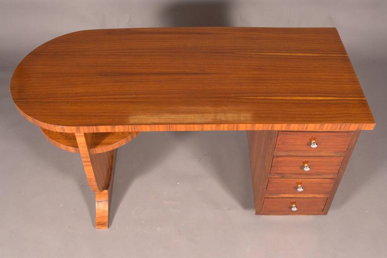 Elegant Writing Desk Wooden Table In Art Deco Style For Sale At