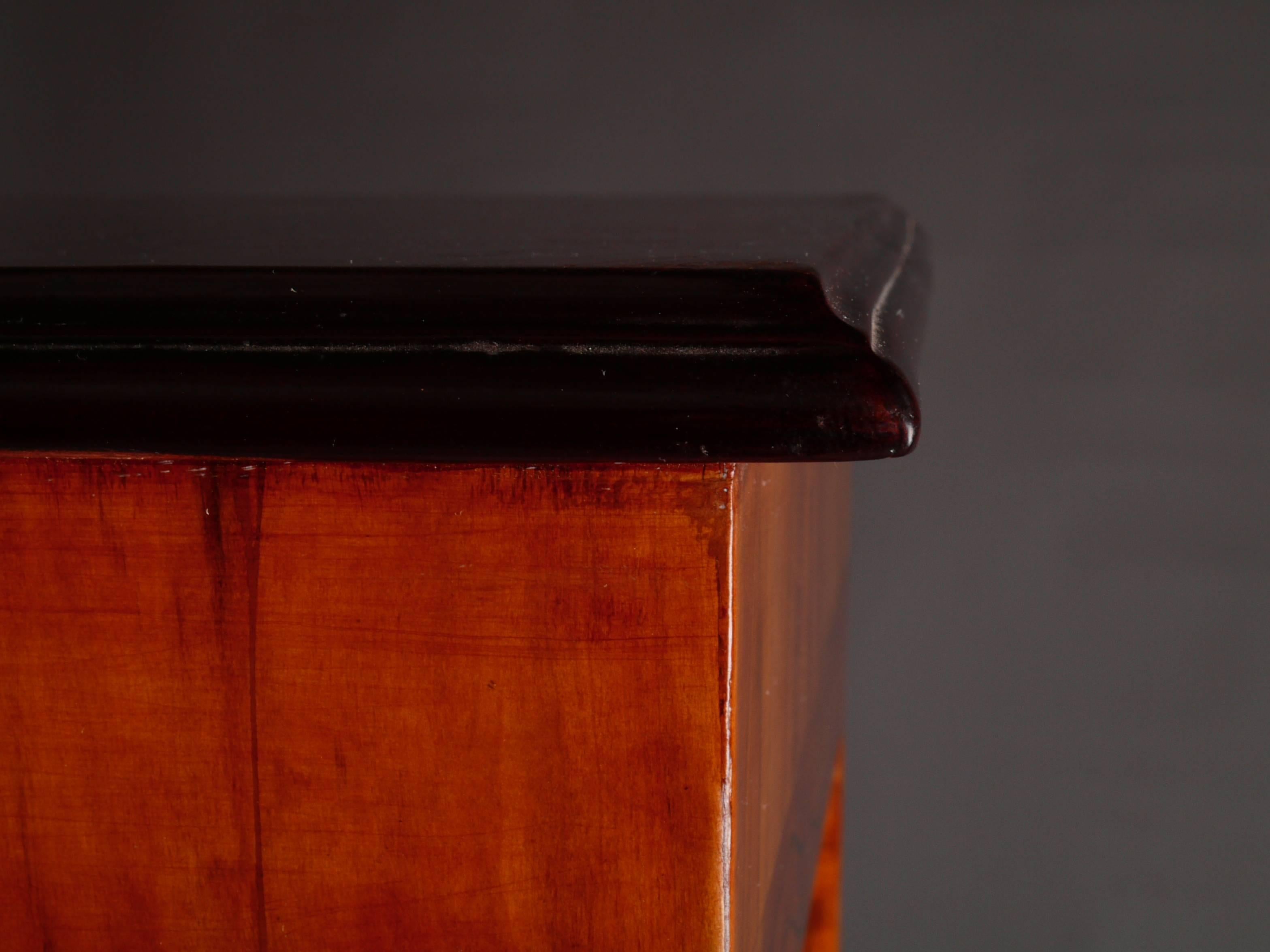 Veneer Roll Door Cupboard in antique Biedermeier Style Mahogany veneer For Sale