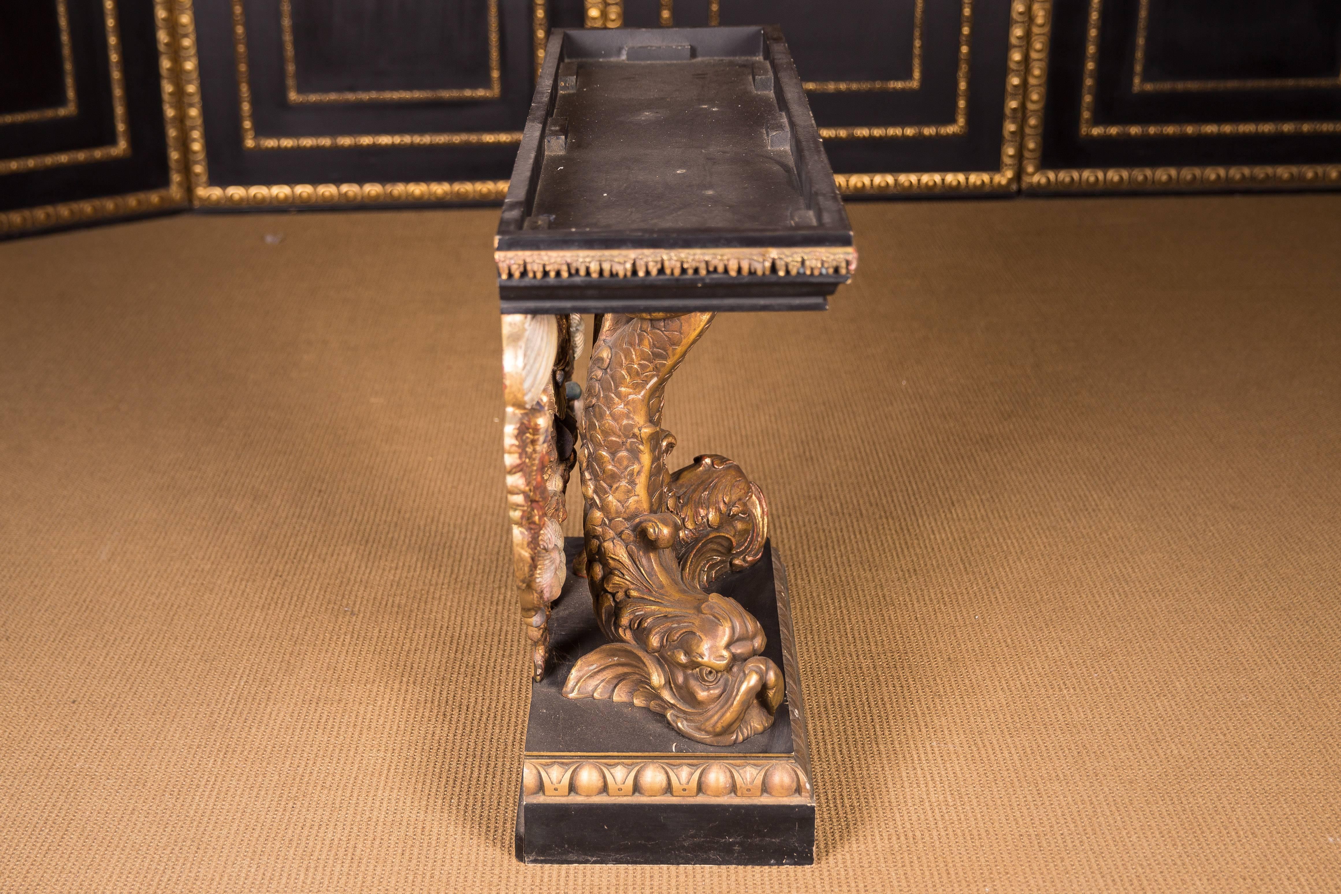 Highly Detailed Stately Console Table with Dolphins in Empire Style 3