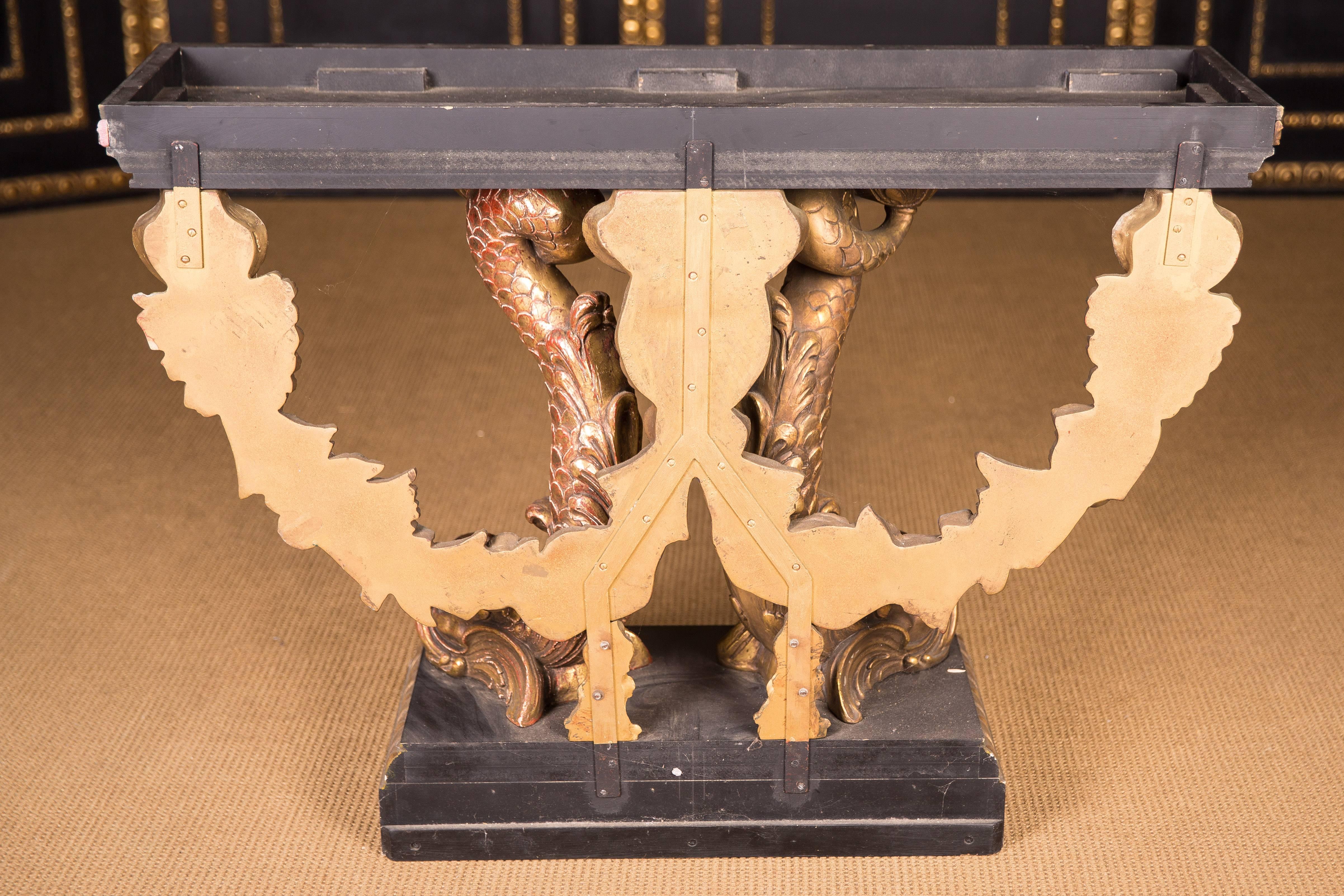 Highly Detailed Stately Console Table with Dolphins in Empire Style 5